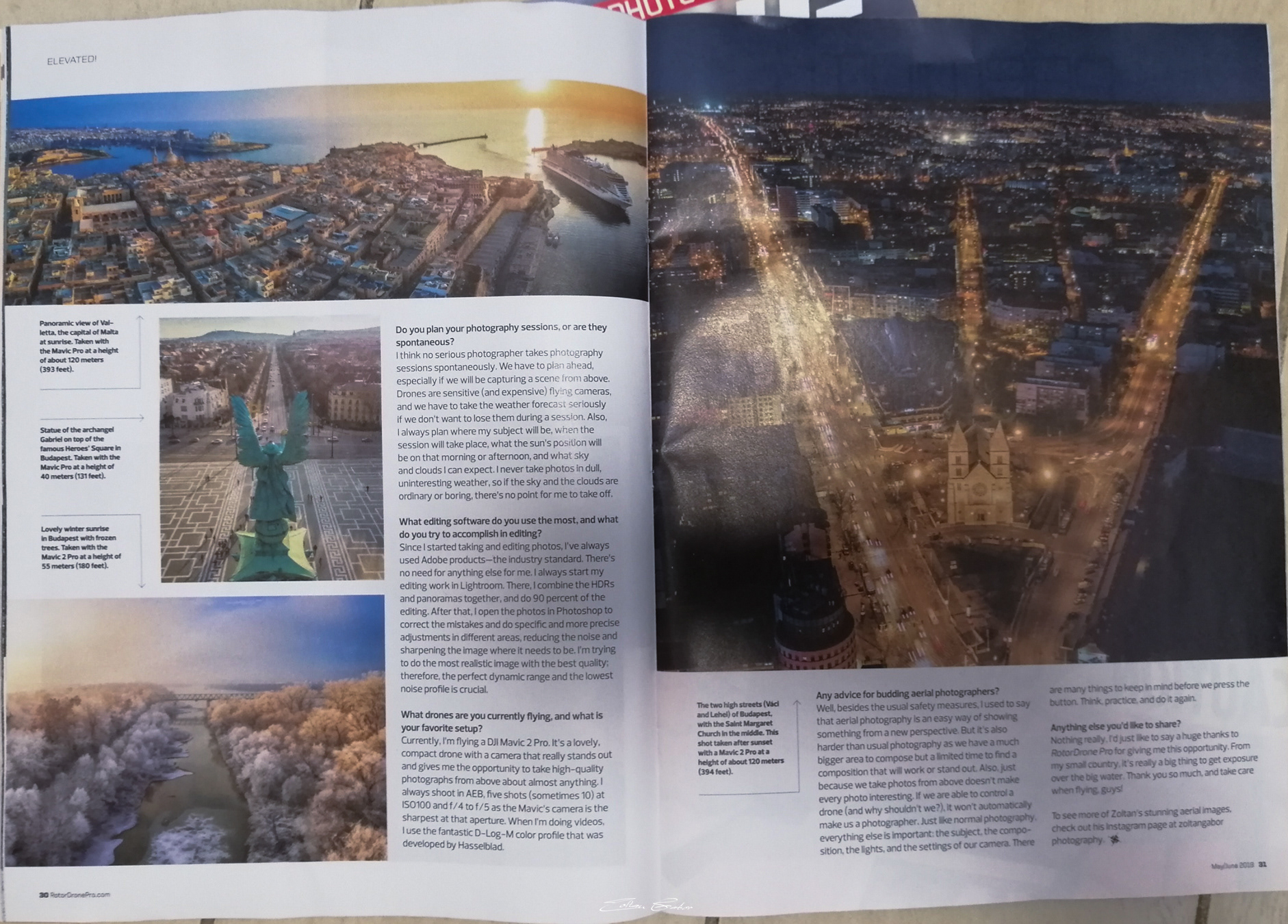 10 page article about my work in Rotor Drone Magazine