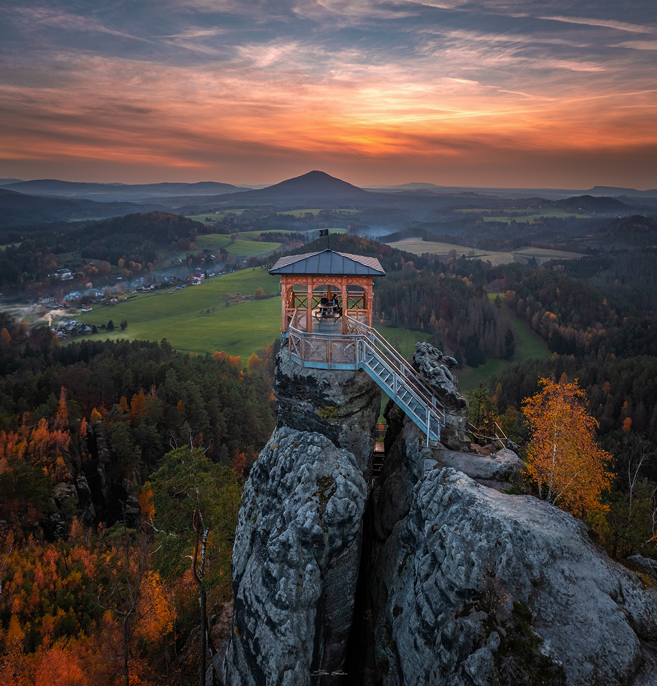 Aerial view of Mariina Vyhlidka (Mary's view) lookout