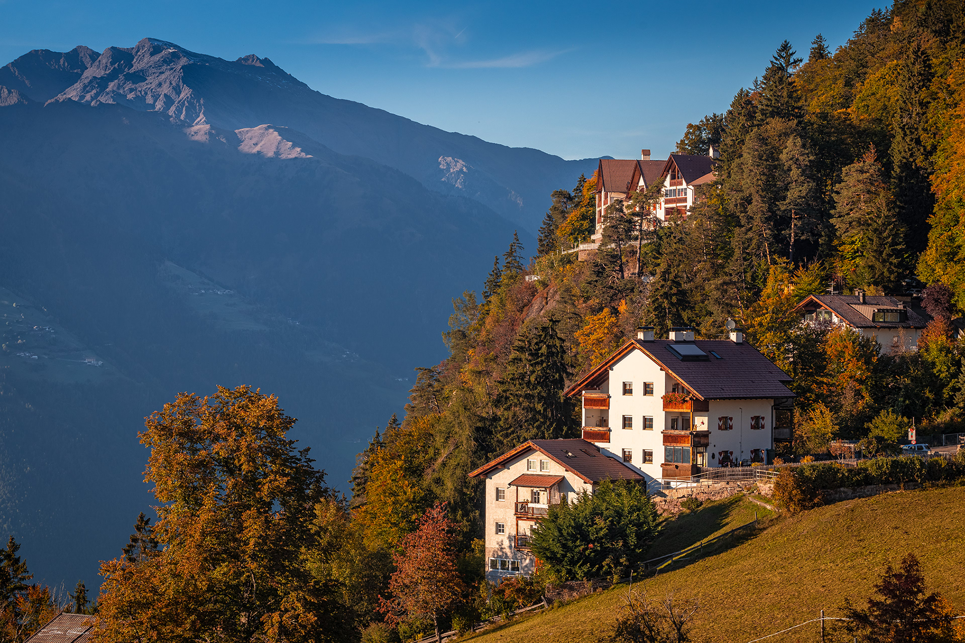 Traditional Tyrol houses at Hafling