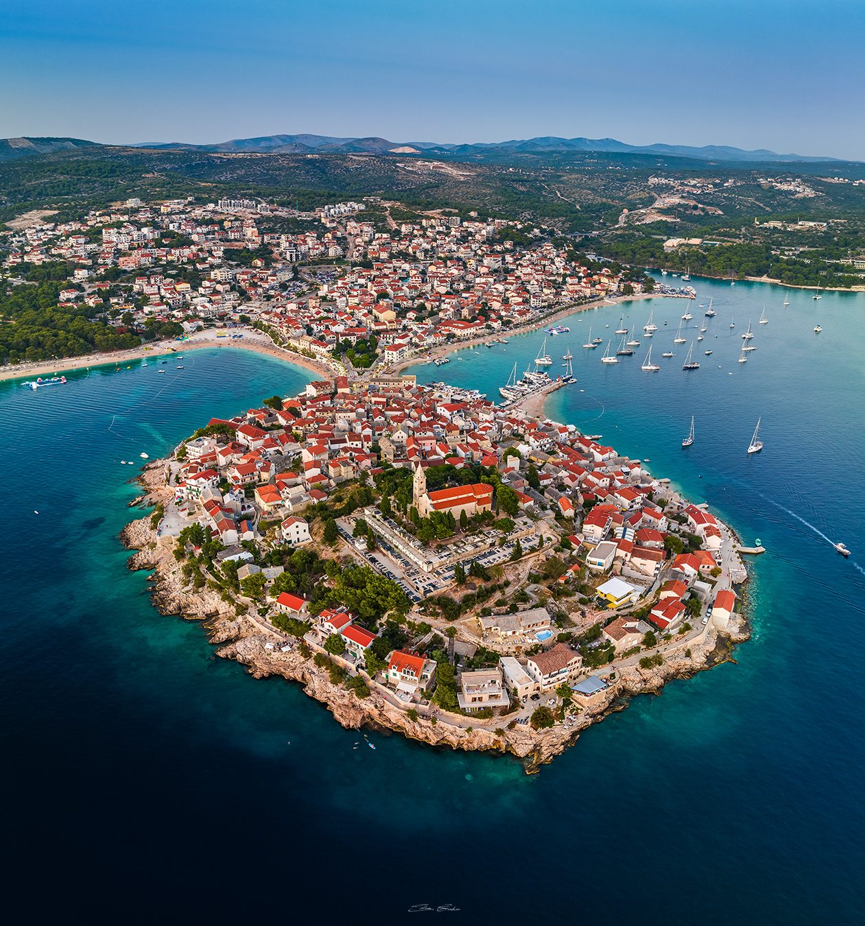 Aerial view of Primošten - Croatia