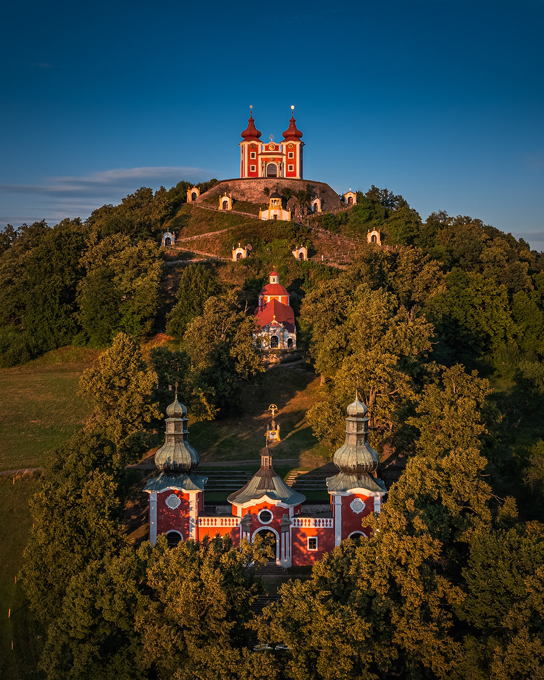 Aerial view of Calvary Banská Štiavnica - Slovakia