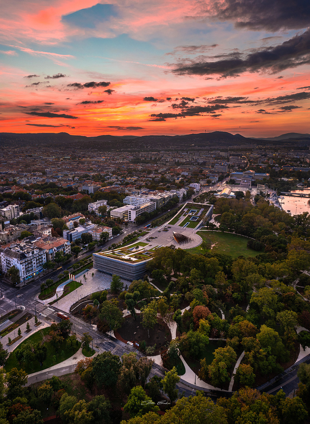 Museum of Ethnography from above - Budapest