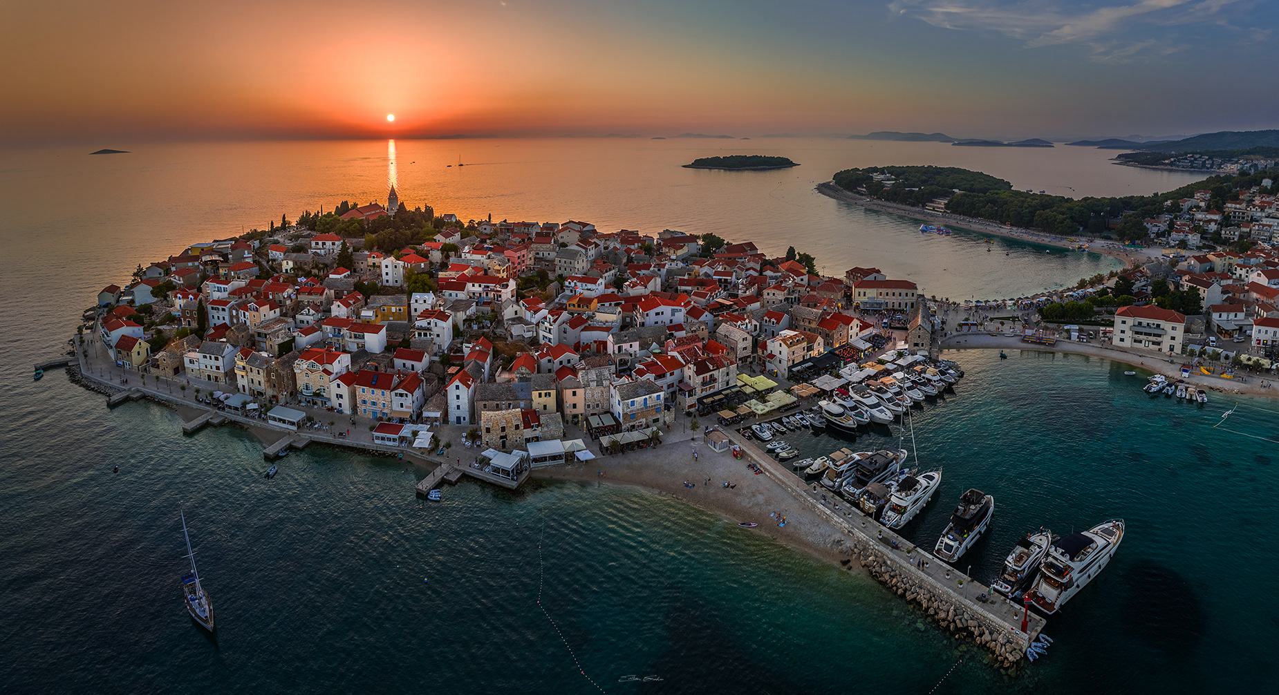 Aerial view of Primošten - Croatia