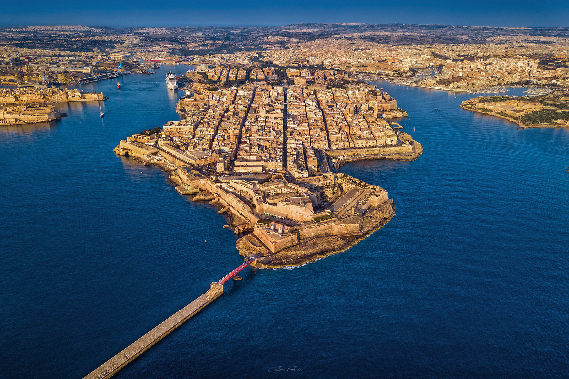 Valletta from above taken from Breakwater