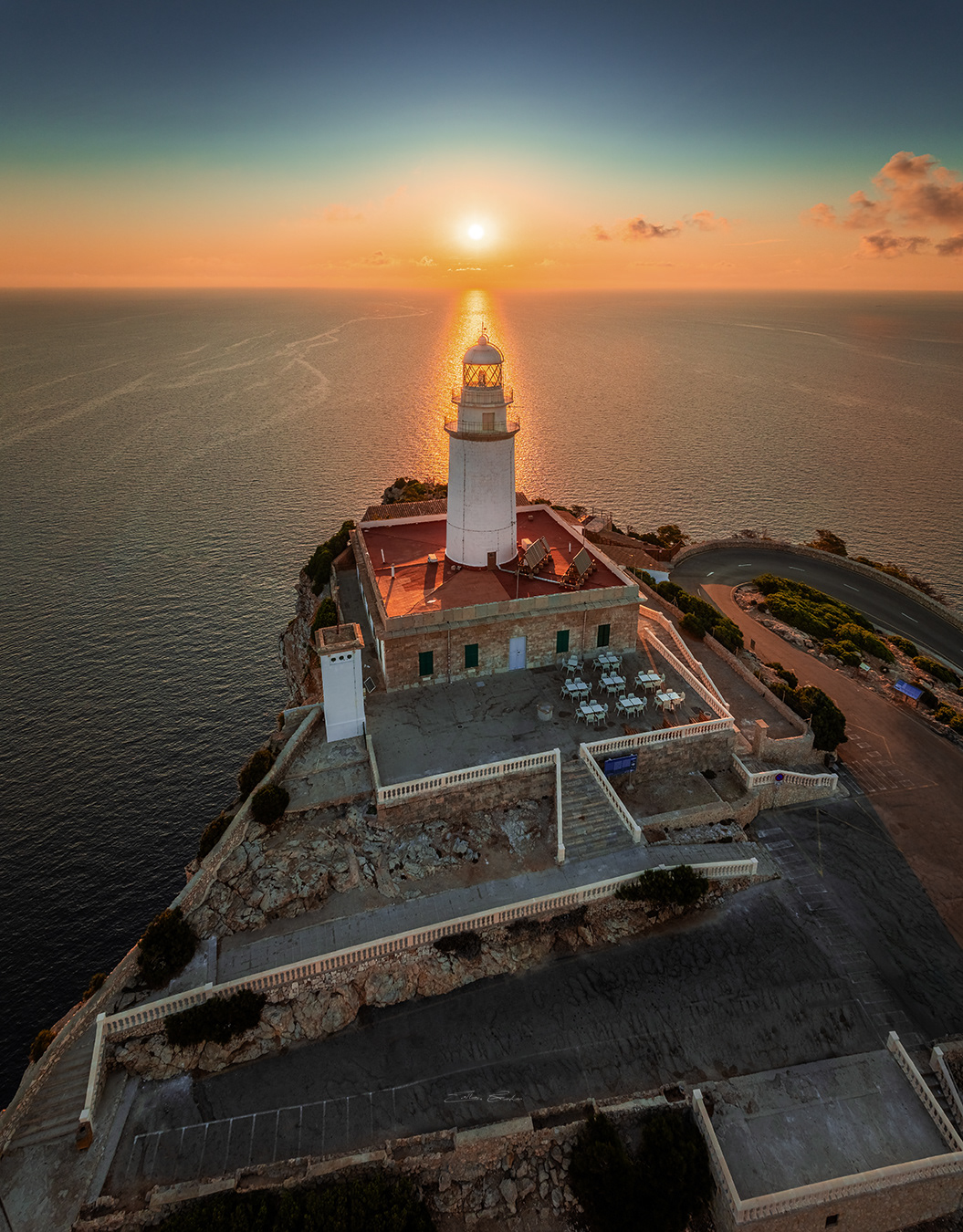 Aerial view of Cap de Formentor lighthouse