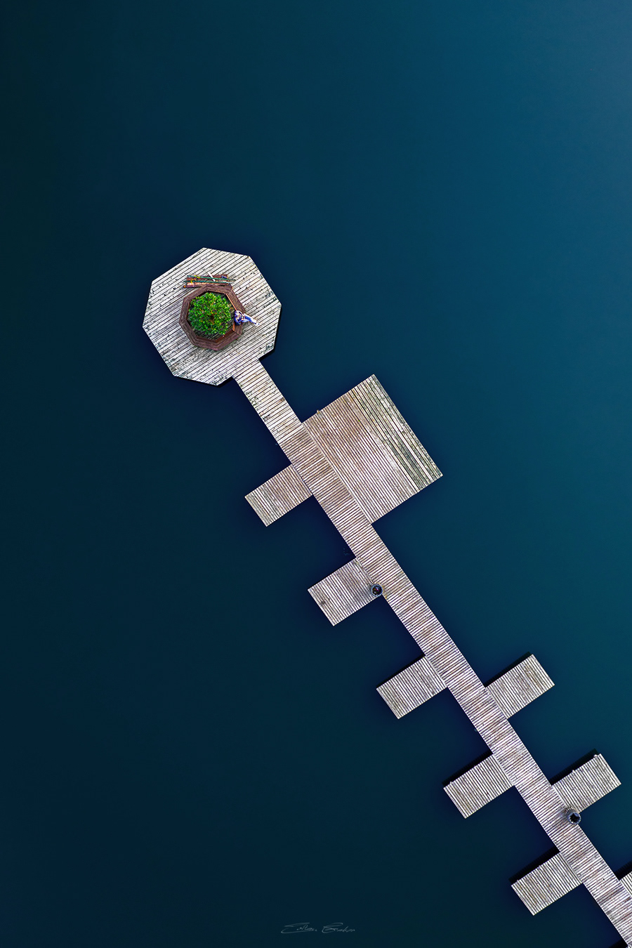 Pier on Lake Derito from above