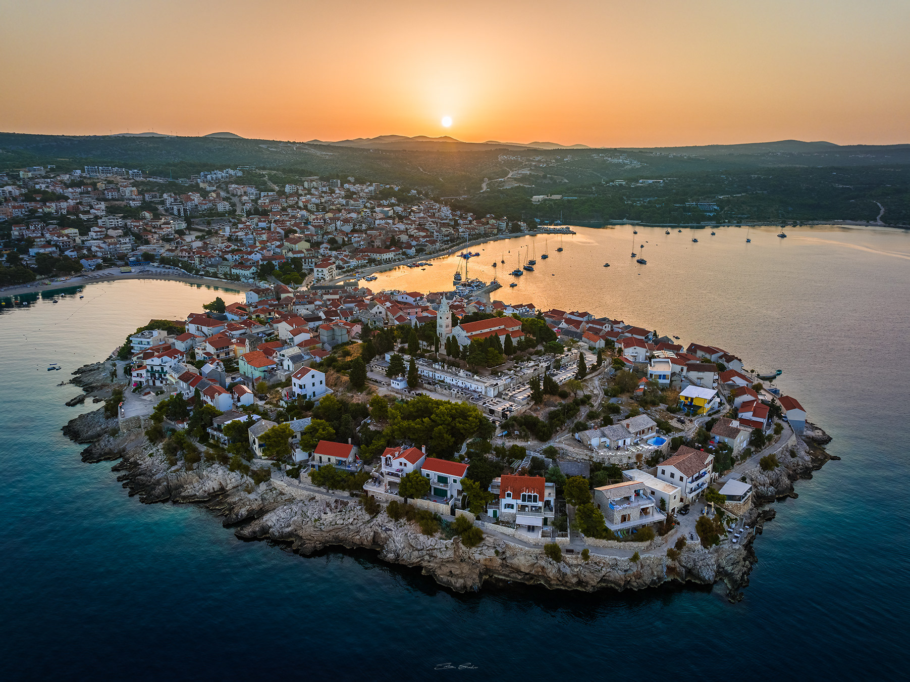 Aerial view of Primošten - Croatia