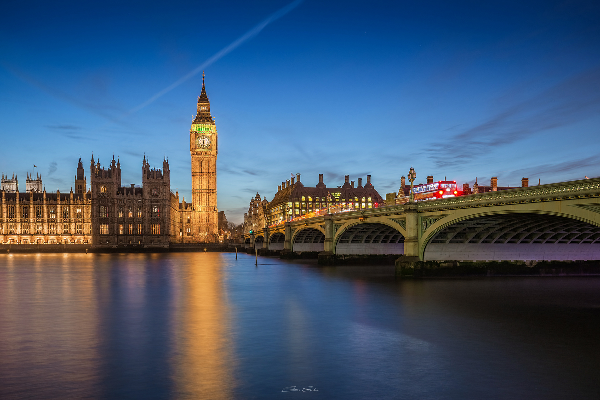 The Big Ben and Westminster Bridge