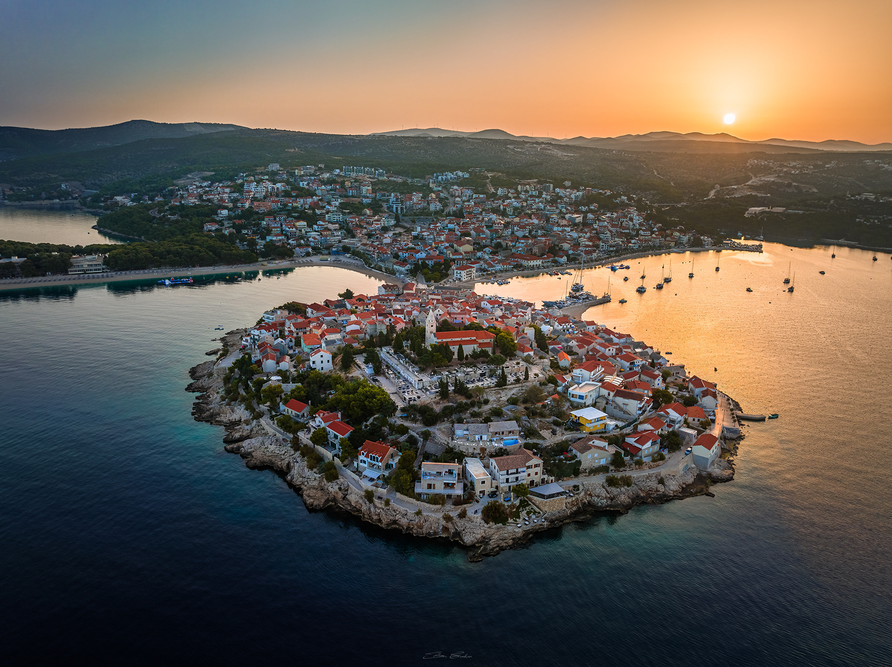 Aerial view of Primošten - Croatia