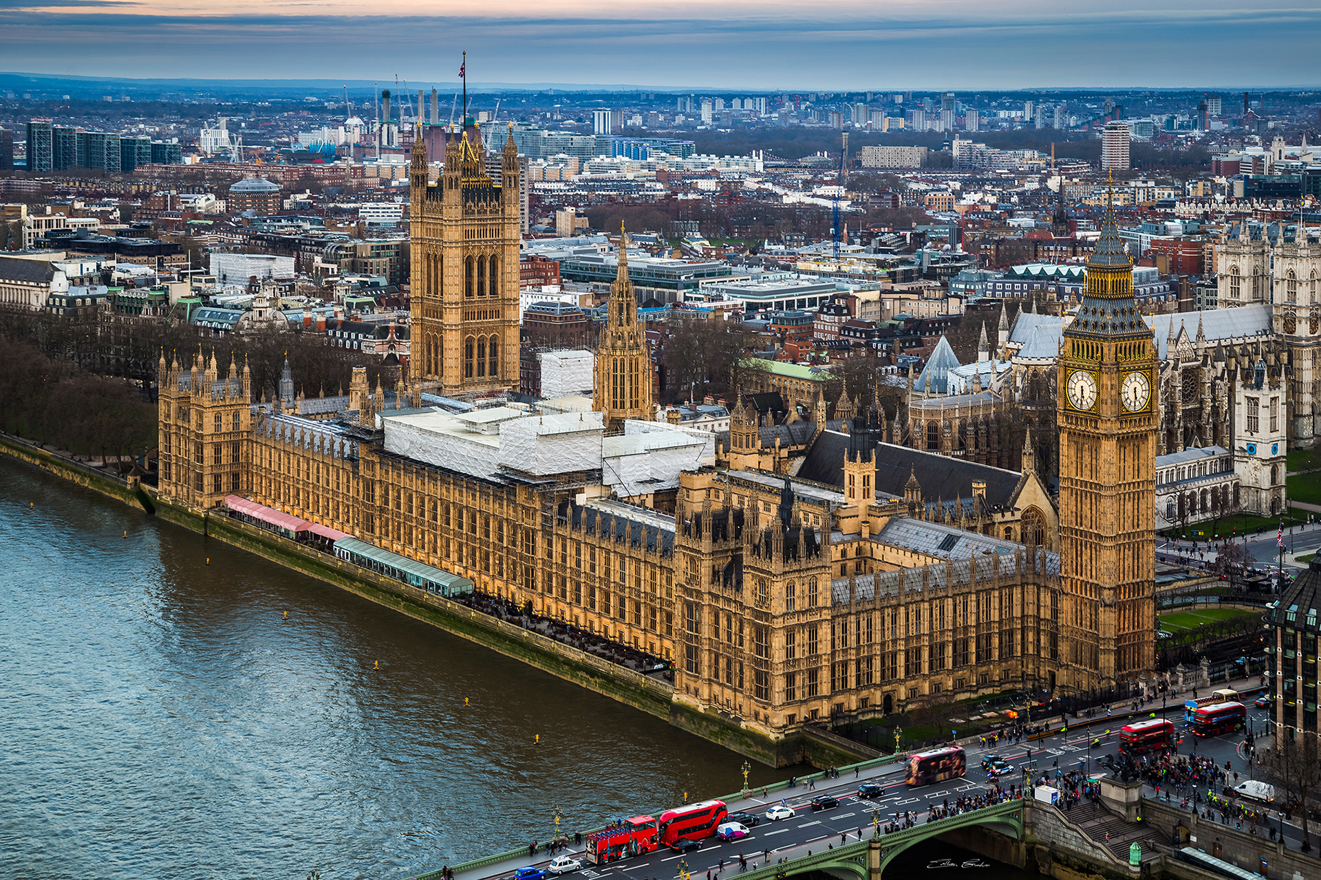 The Big Ben and Westminster Bridge