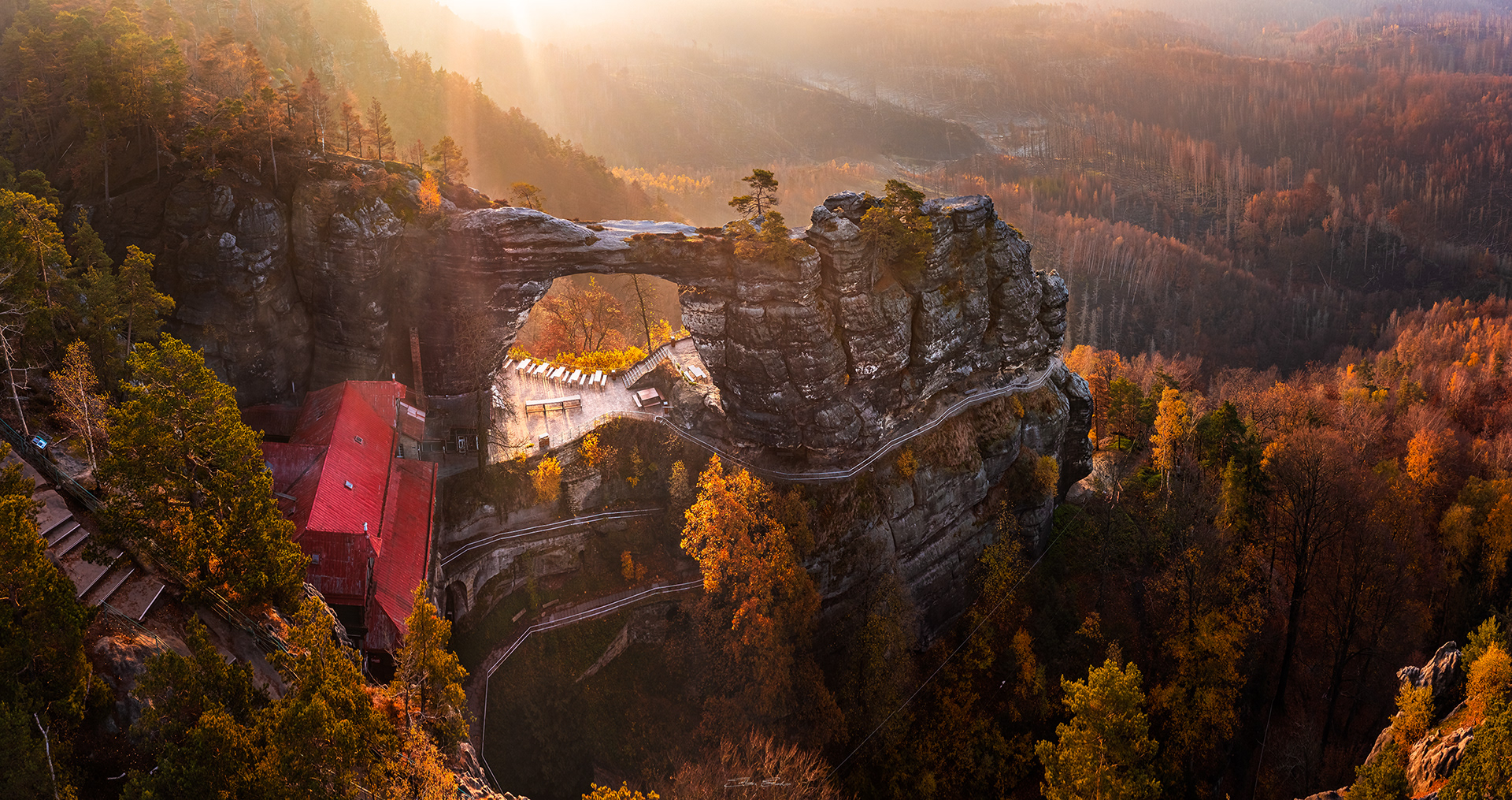 Pravčická brána (Pravcicka Archway) at sunrise