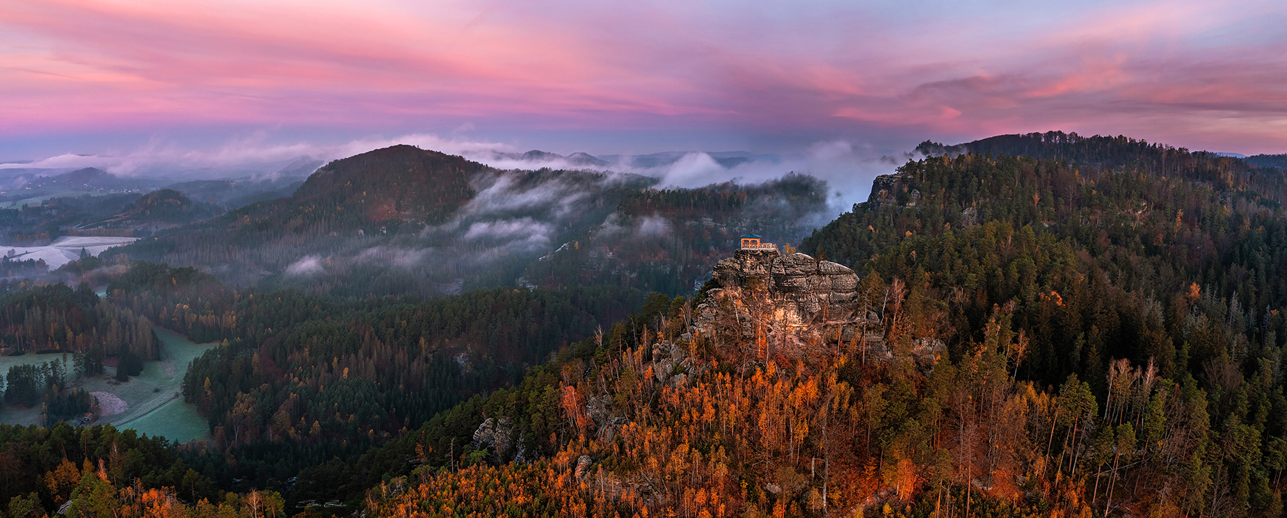 Aerial view of Mariina Vyhlidka (Mary's view) lookout