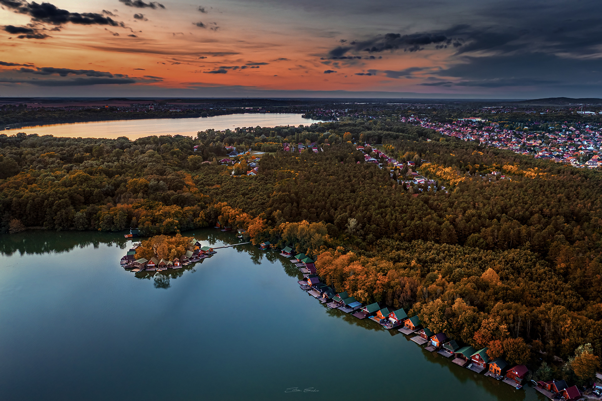 Lake Derto with the Old Lake at background at sunset