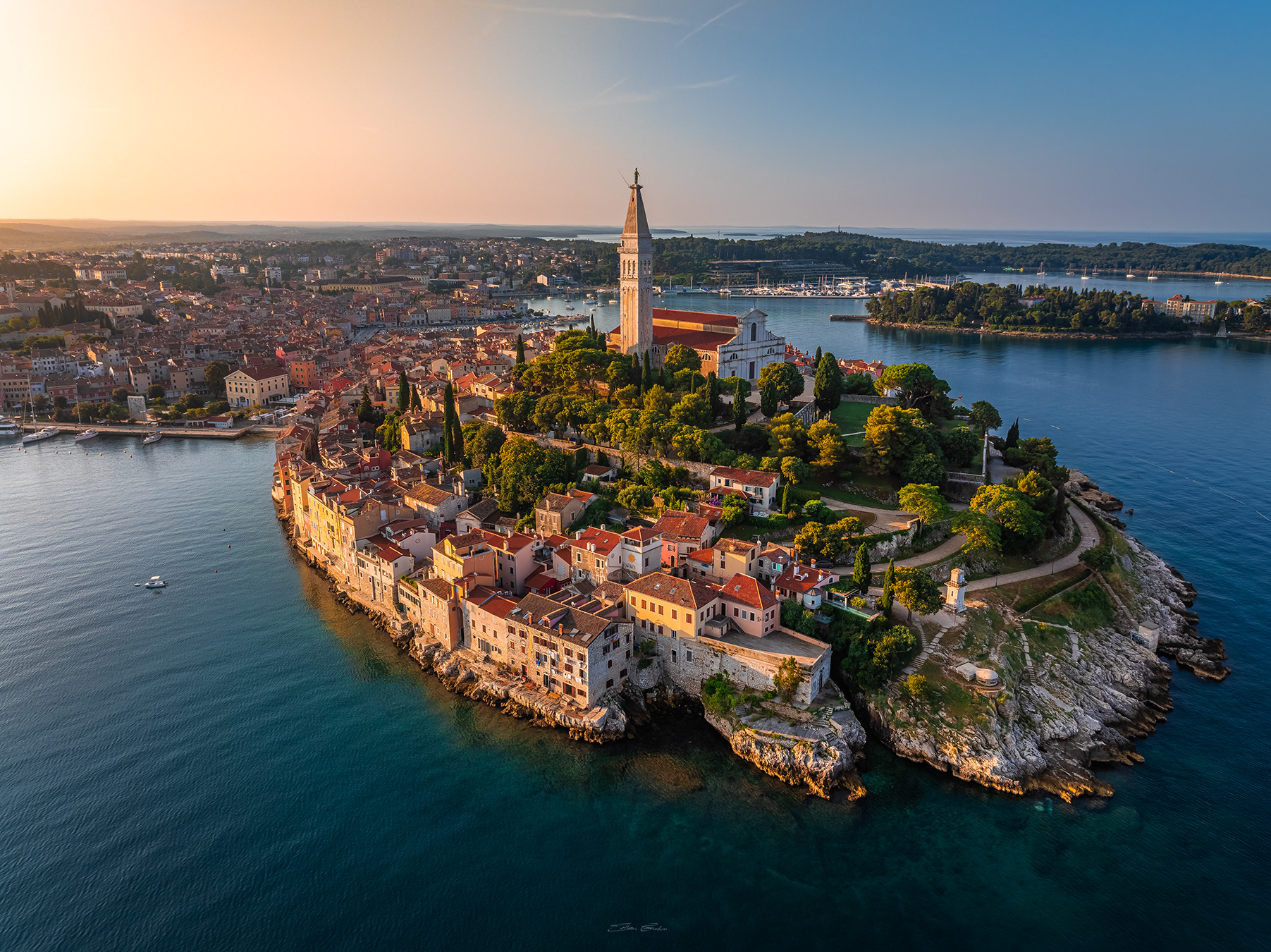 Aerial view of Rovinj, Croatia