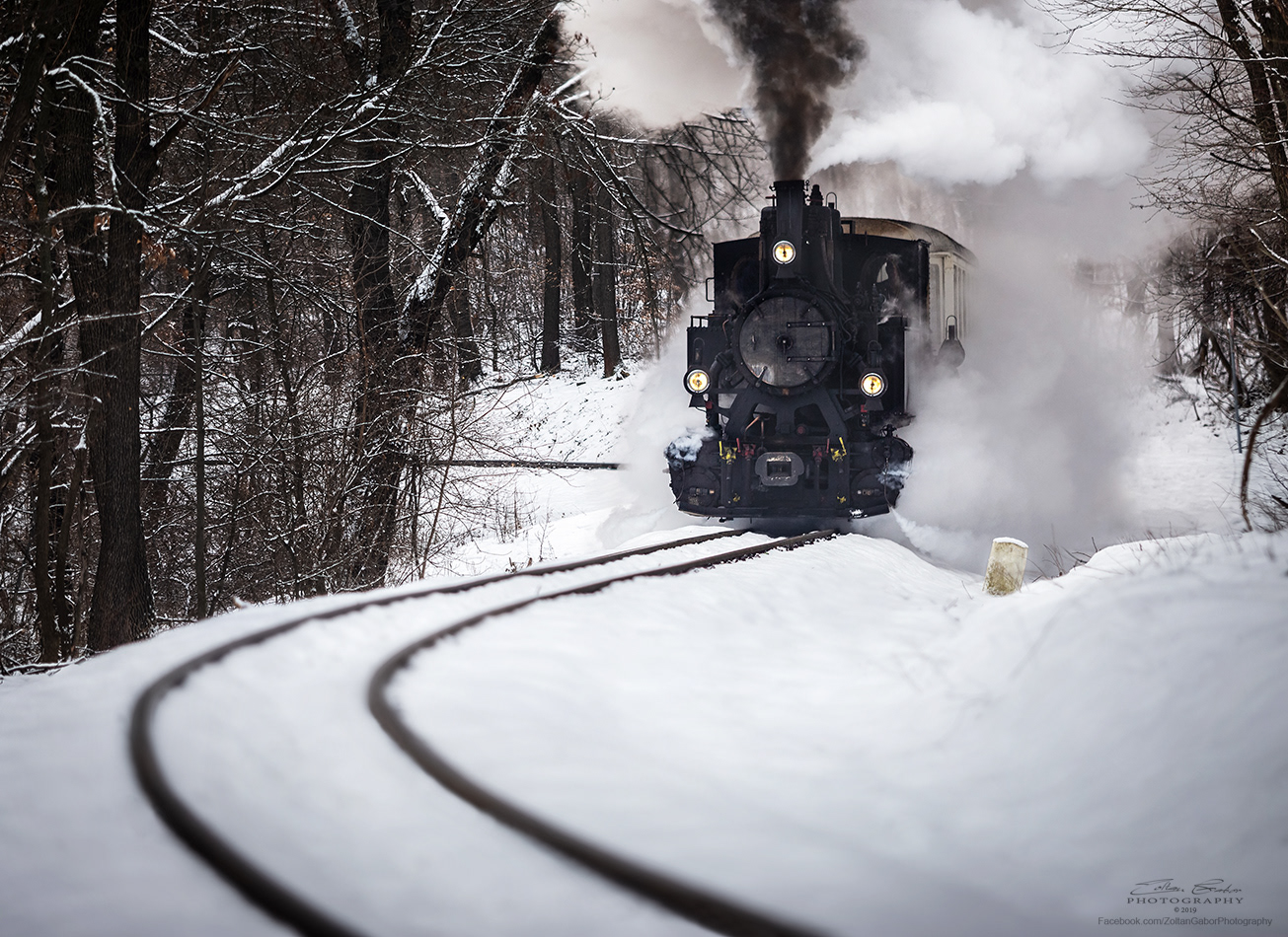 Nostalgic Locomotive in the Buda Hills of Budapest, Hungary