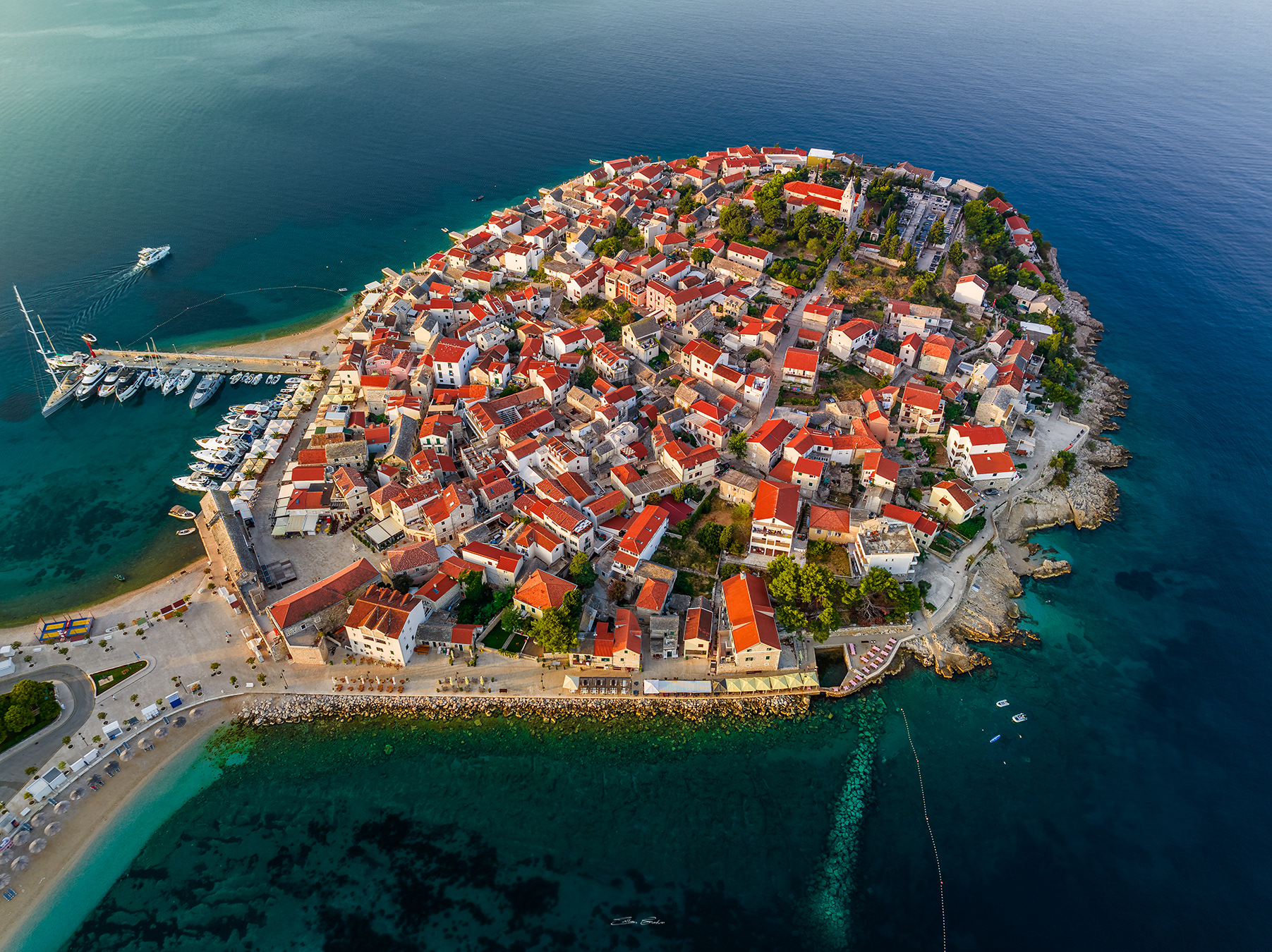 Aerial view of Primošten - Croatia
