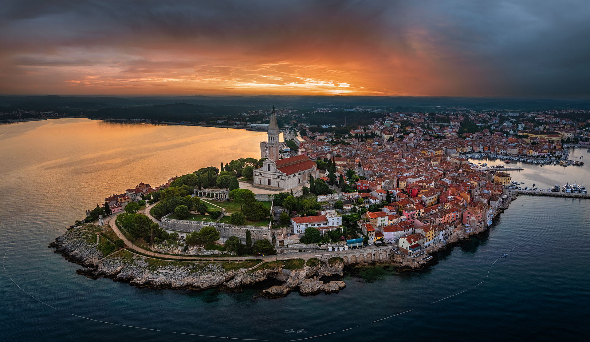 Aerial view of Rovinj, Croatia