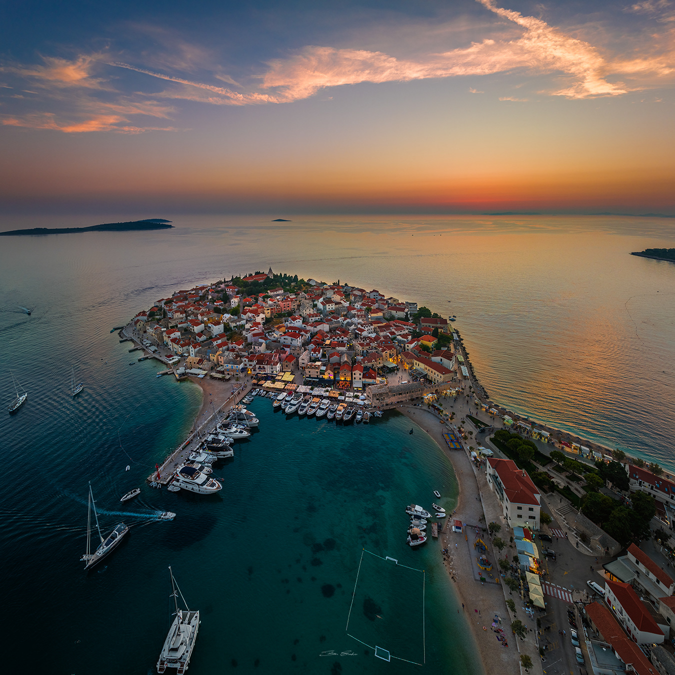 Aerial view of Primošten - Croatia