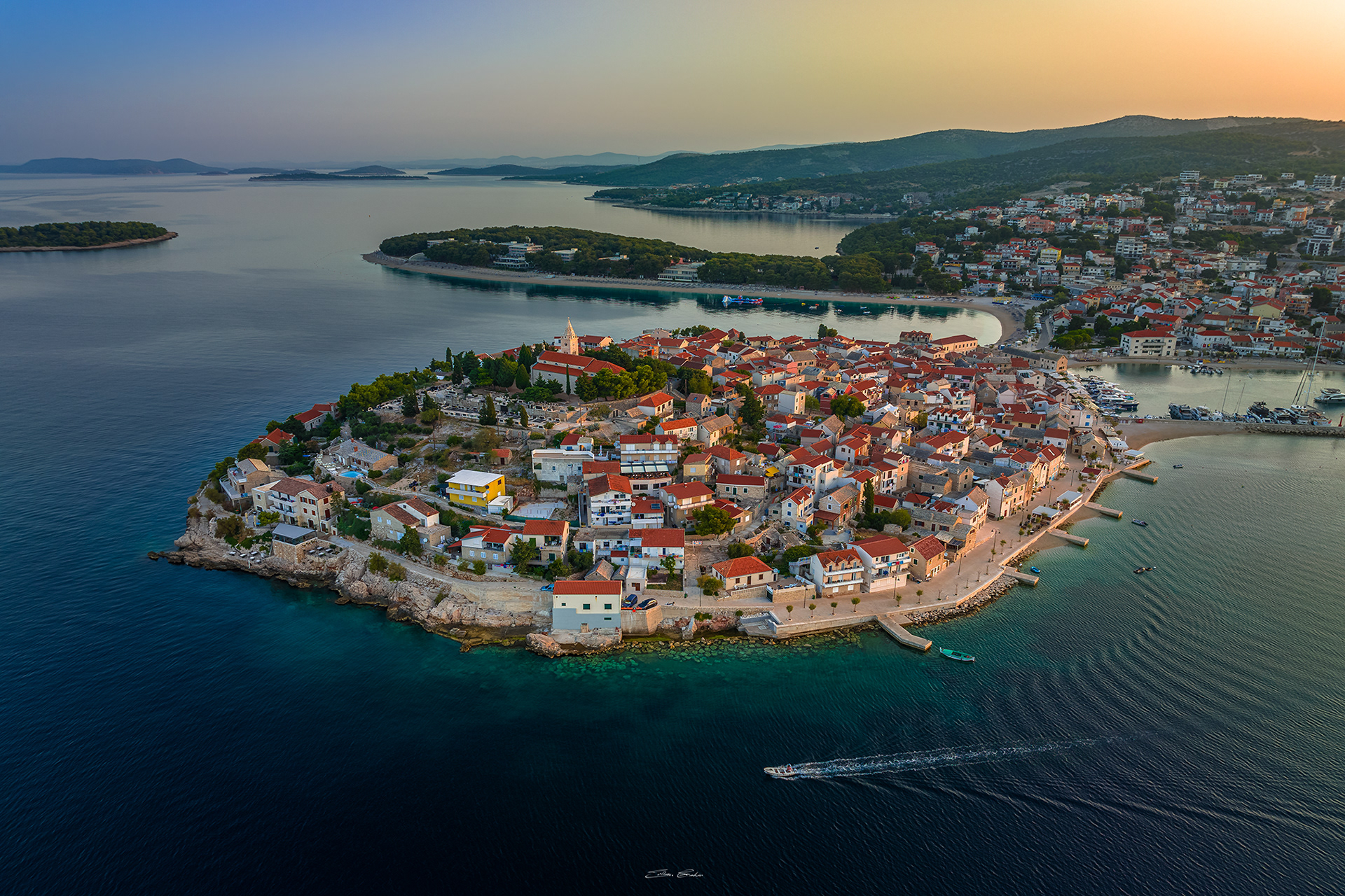 Aerial view of Primošten - Croatia