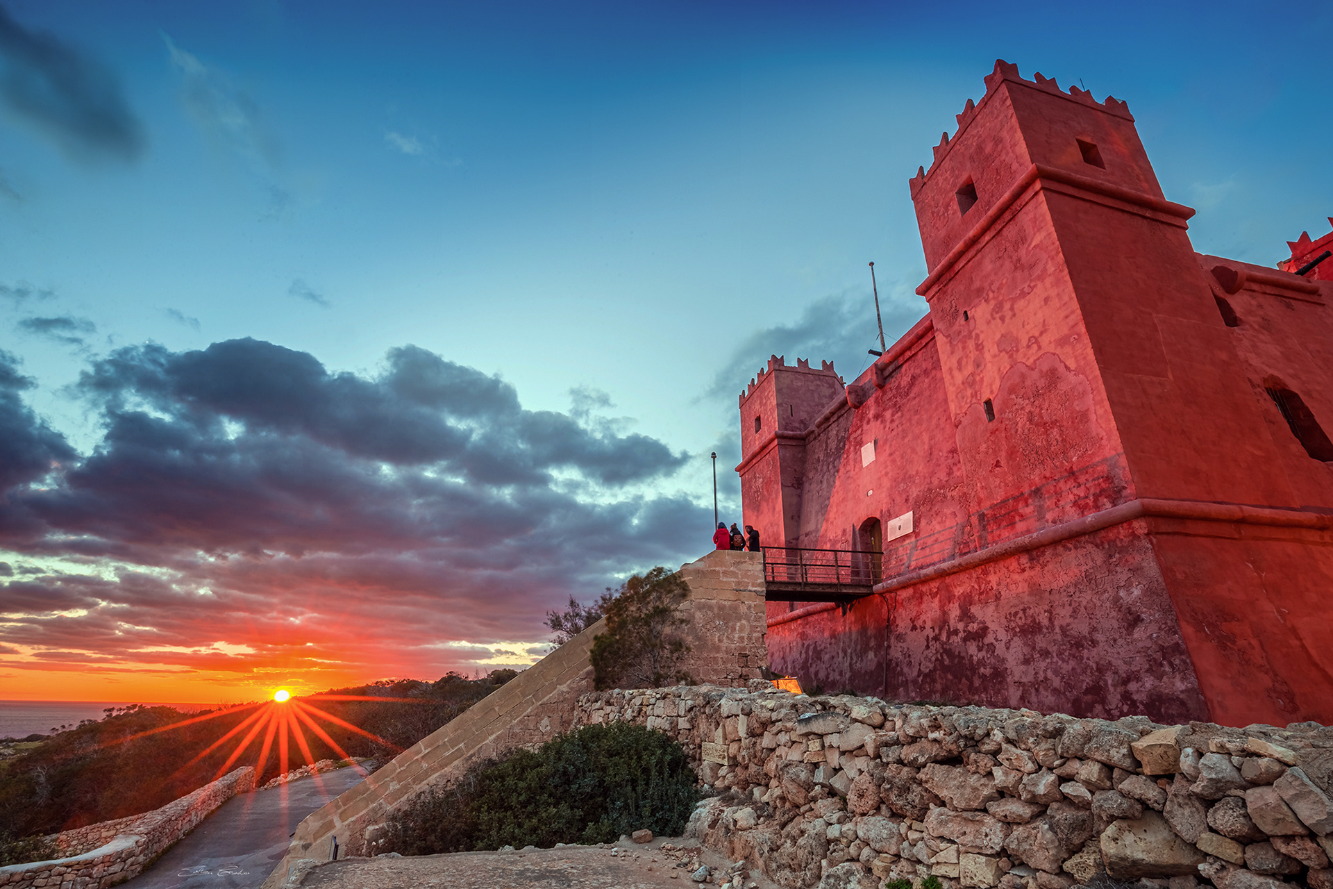 Red Tower of Mellieha at sunset