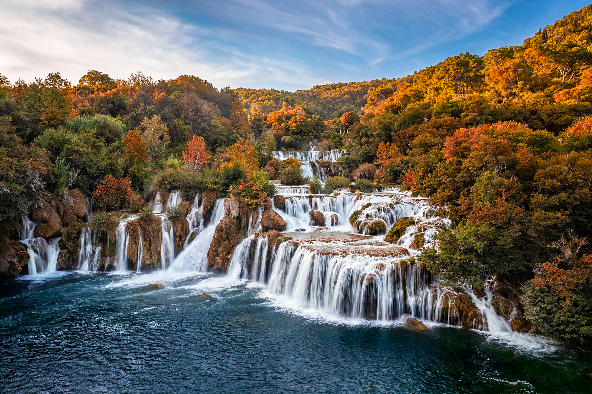 Krka Waterfalls at autumn
