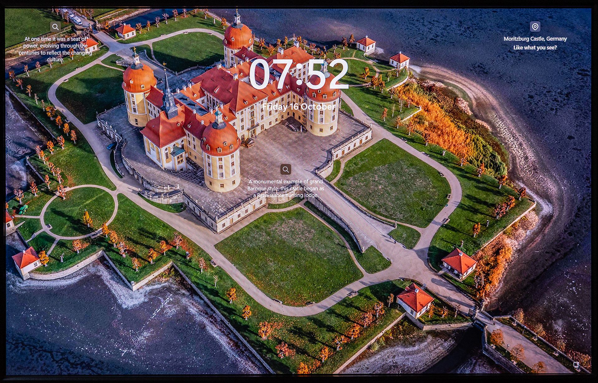 Moritzburg Castle on the Windows 11 startscreen
