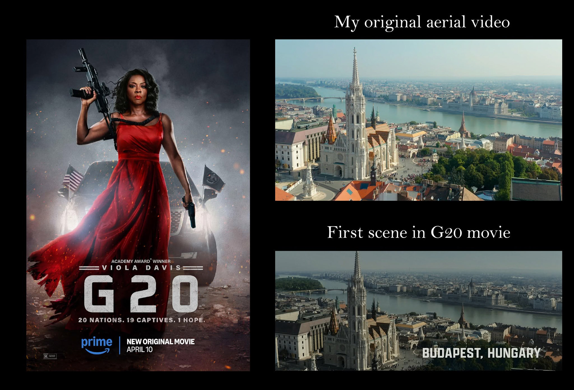 My aerial video about Matthias Church, Budapest in the "G20" movie