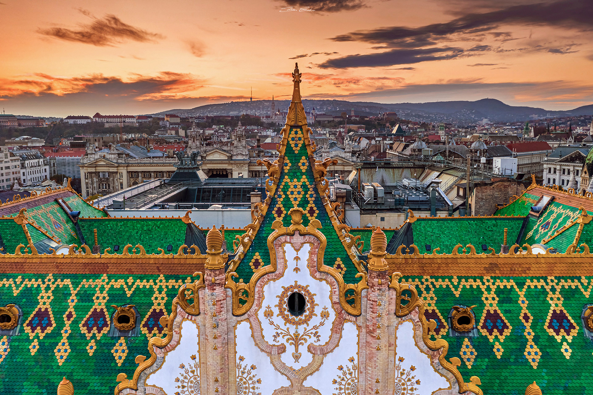 Beautiful rooftop of the State Treasury Building - Budapest, Hungary
