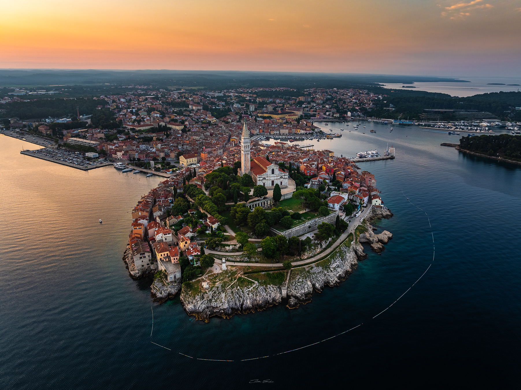 Aerial view of Rovinj, Croatia