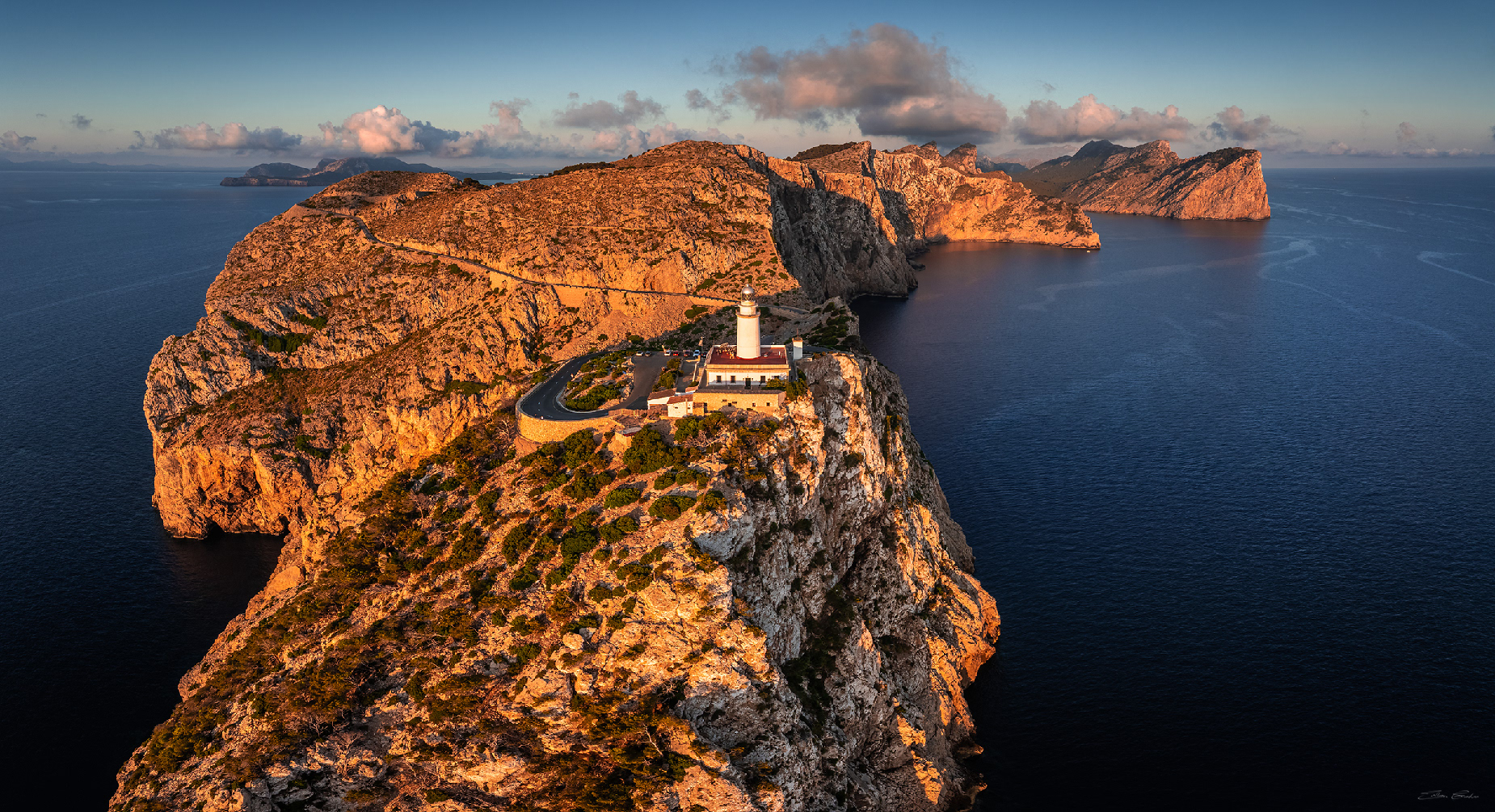 Aerial view of Cap de Formentor lighthouse
