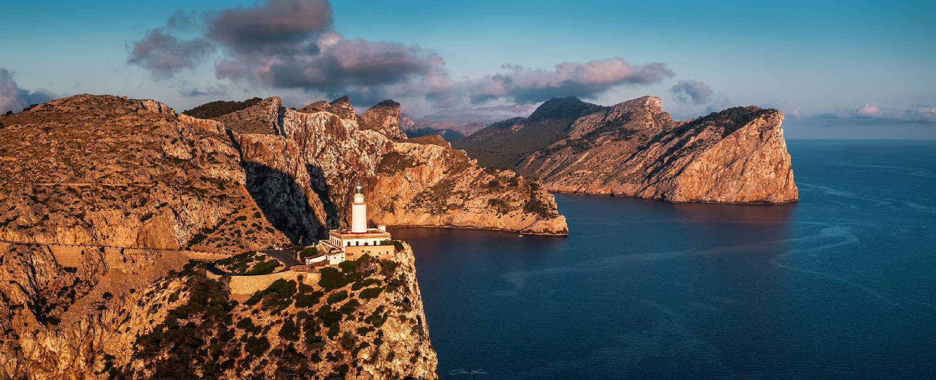 Aerial view of Cap de Formentor lighthouse