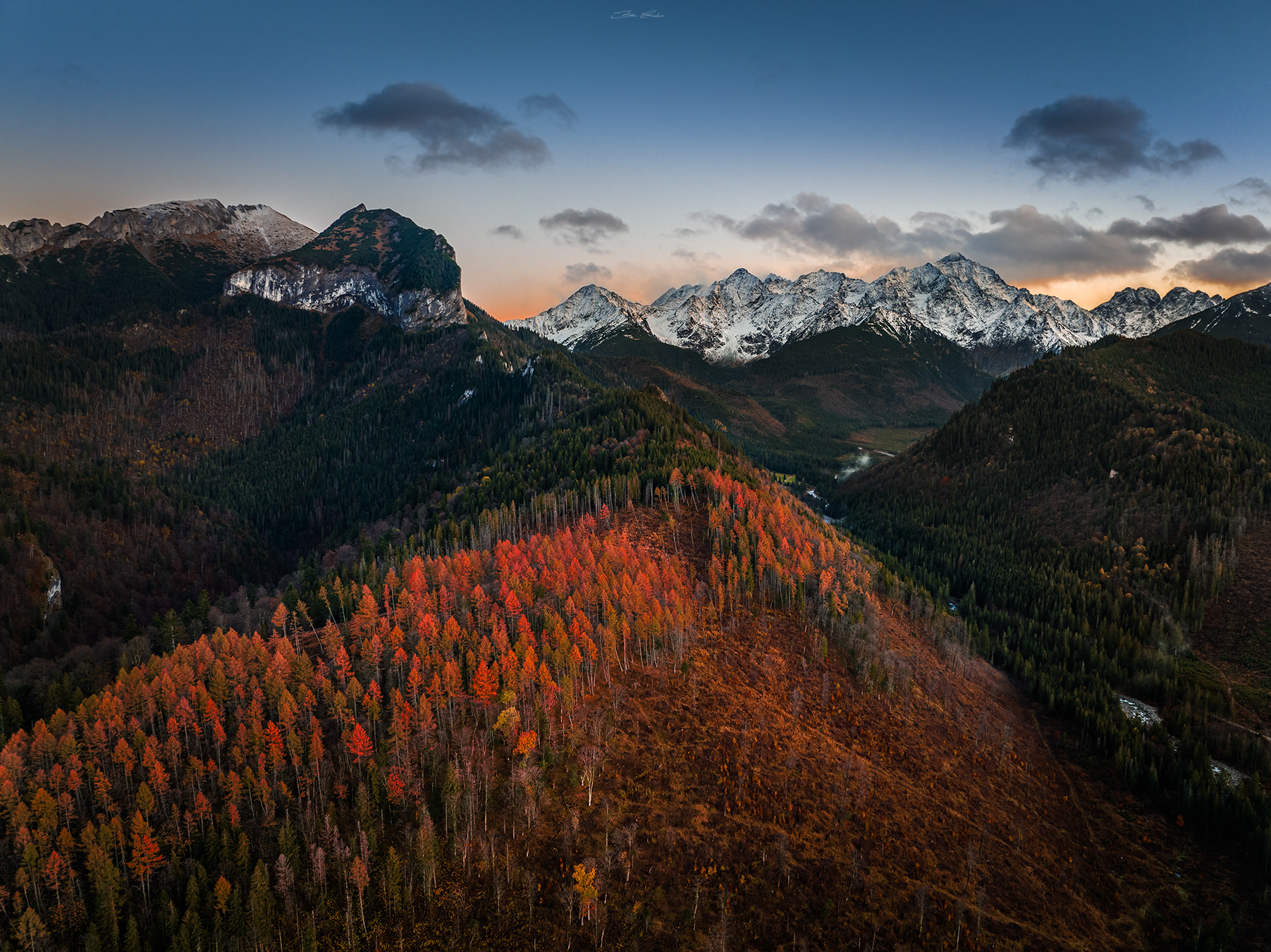 Aerial view of the High Tatras mountains