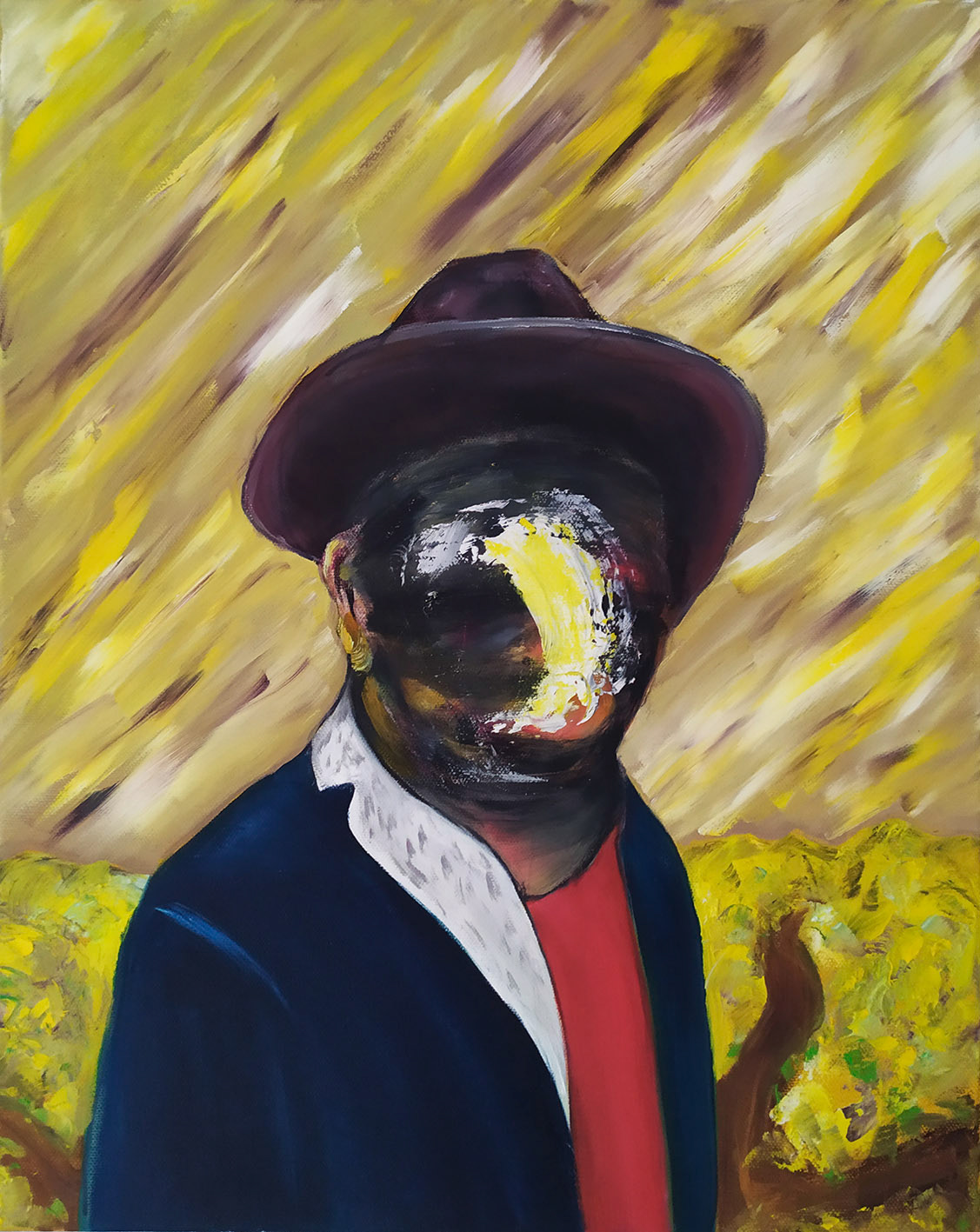 My self as a VanGogh mimic, 2018, oil painting, 50x40cm