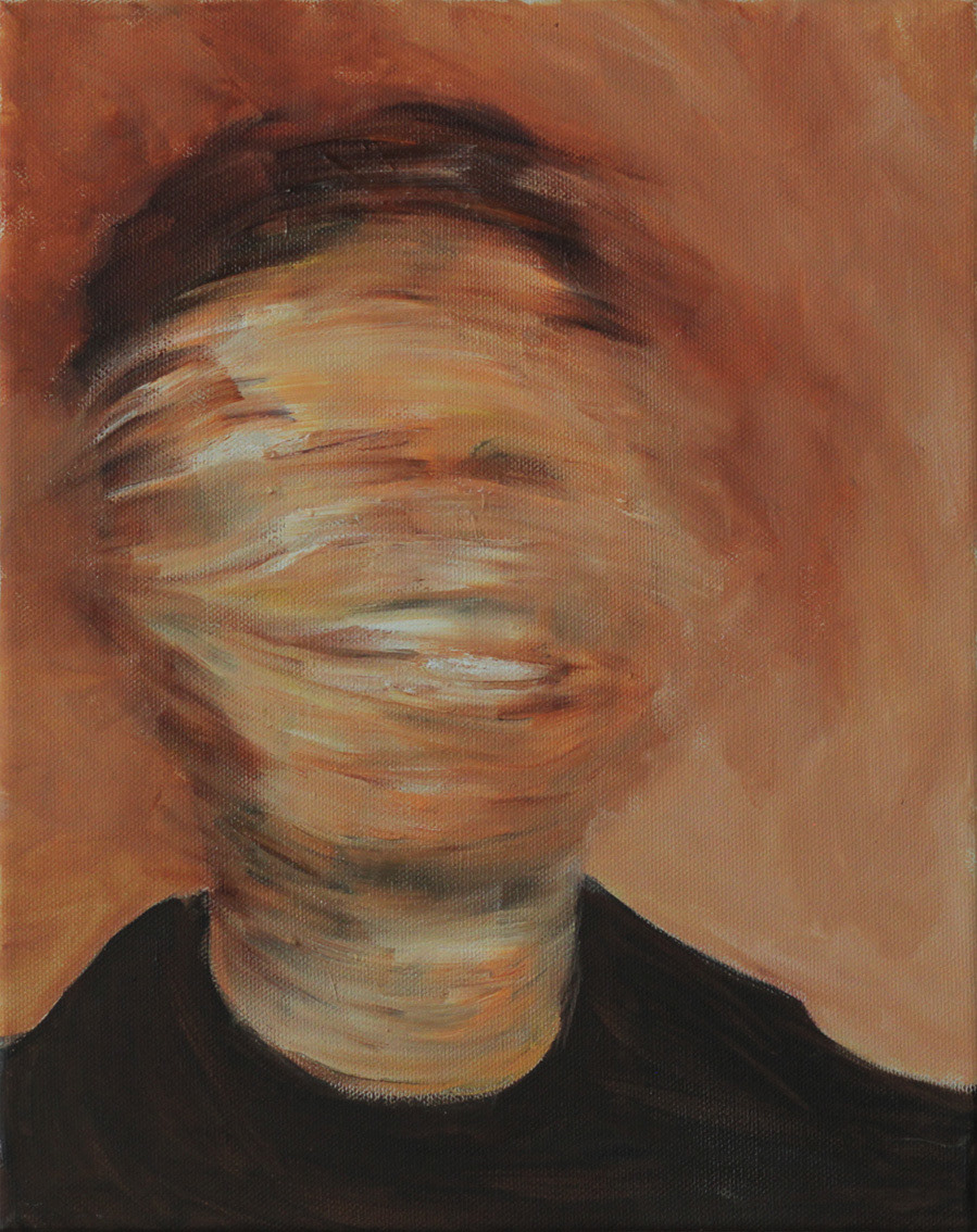 self-portrait as a burning smile oil on canvas 28x35cm 2015