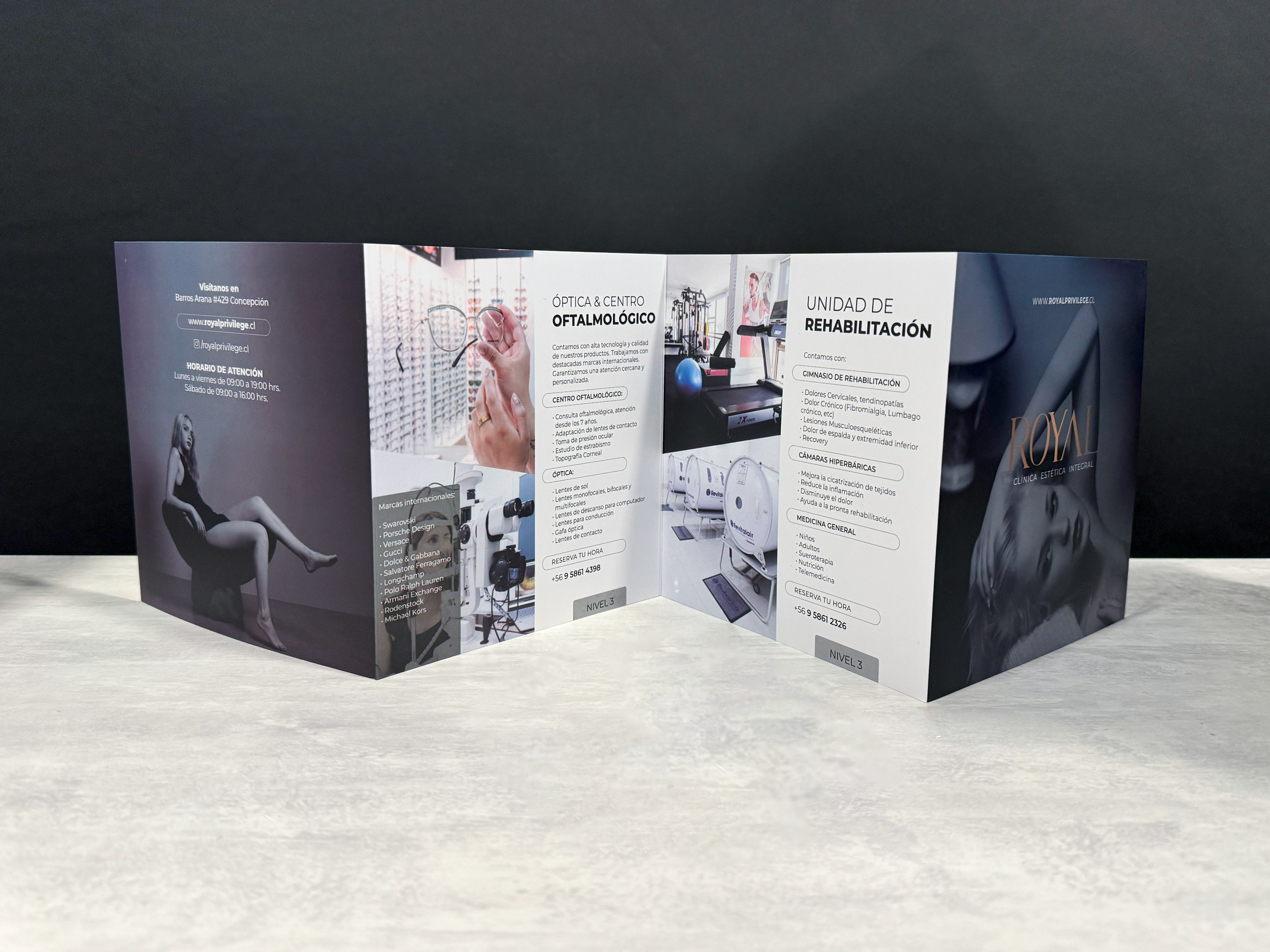 Diseño y diagramación Brochure Clínica Royal