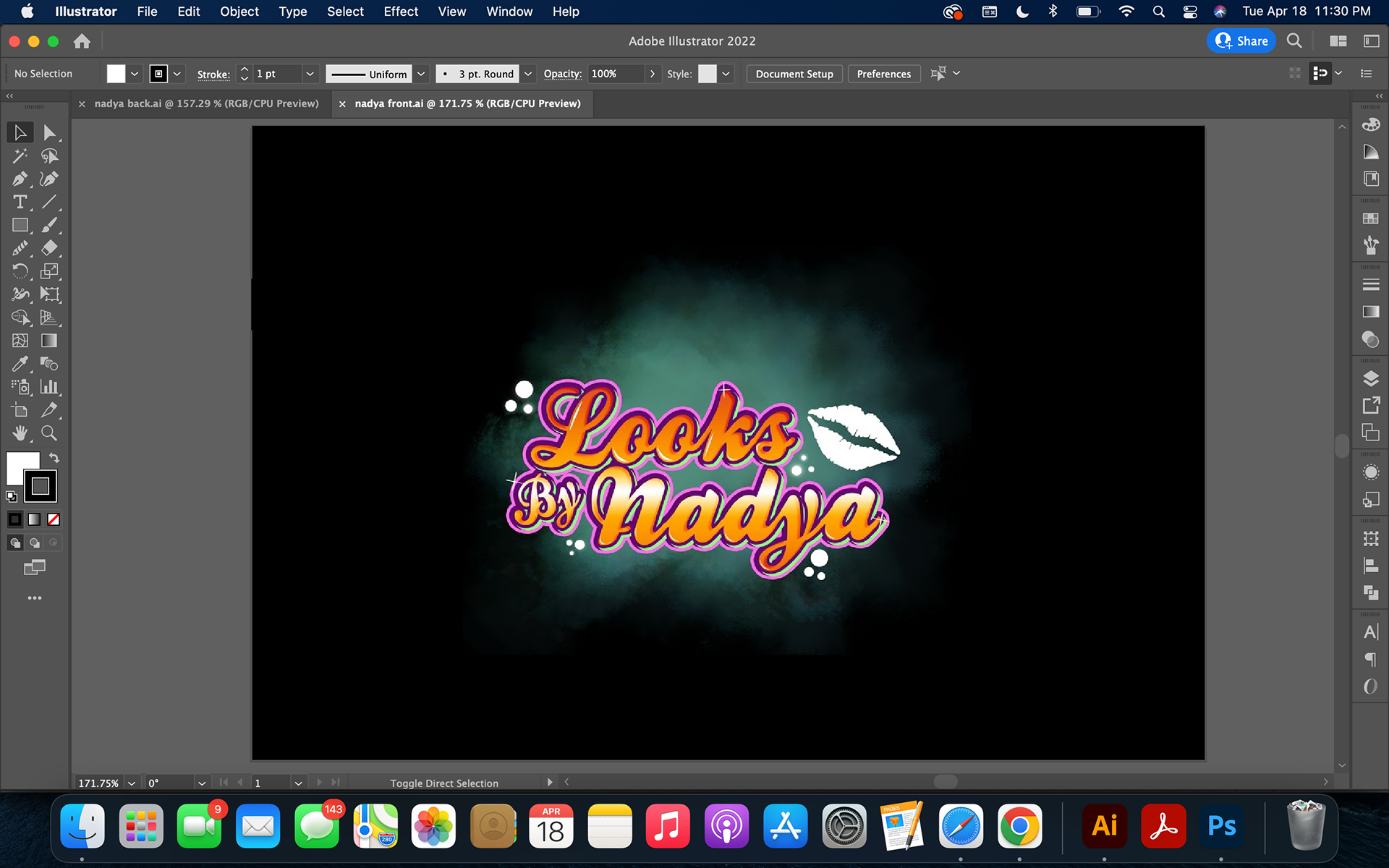 Front of Business Cards