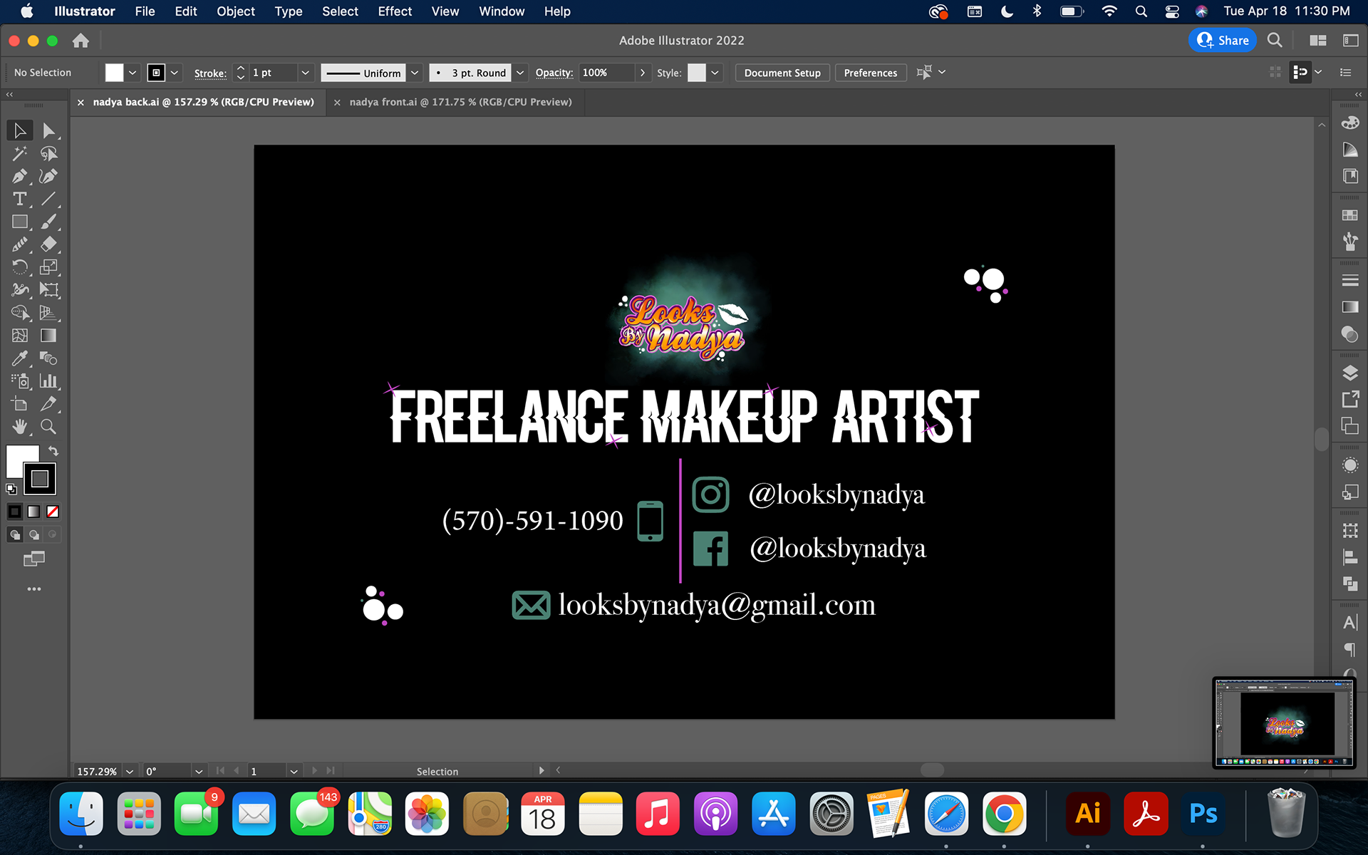 Back of Business Cards