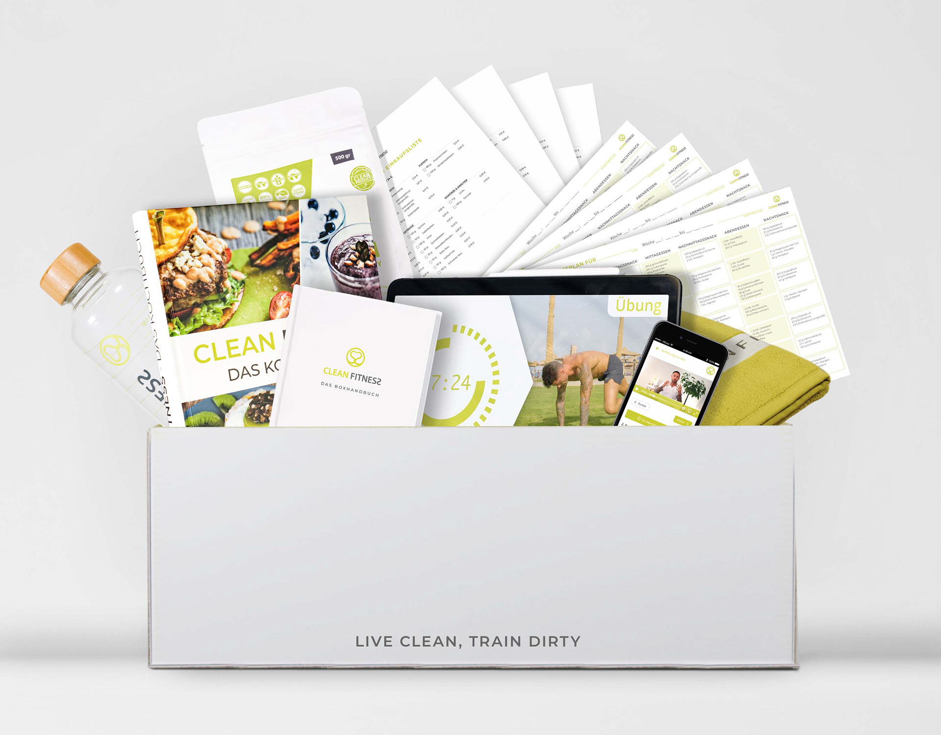 CLEAN FITNESS Box mit allen Inhalten