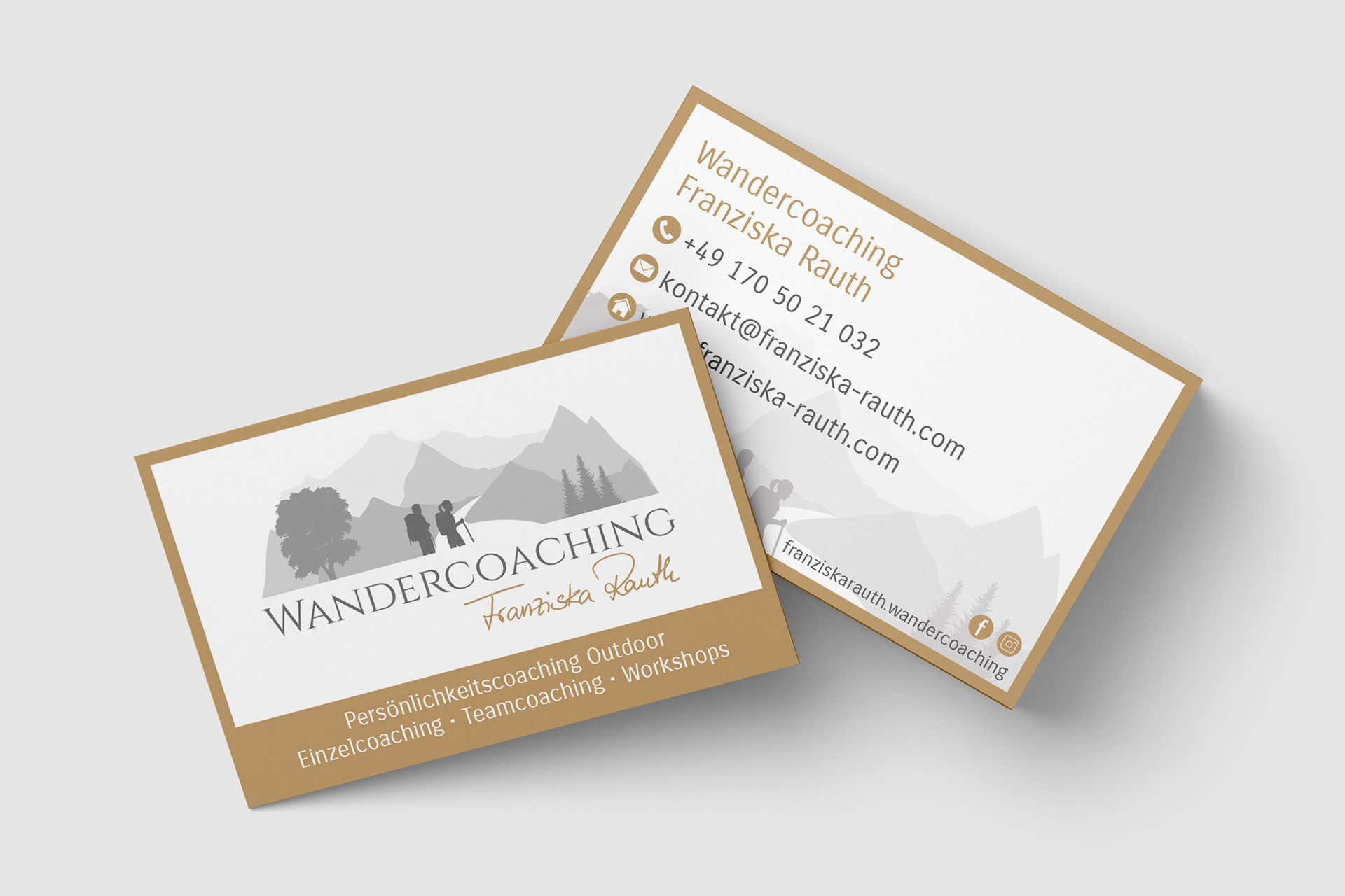 Visitenkarten und Logodesign Wandercoaching Franziska Rauth