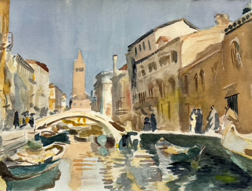 Master Copy of Venetian Canal, 2024 watercolor on watercolor paper