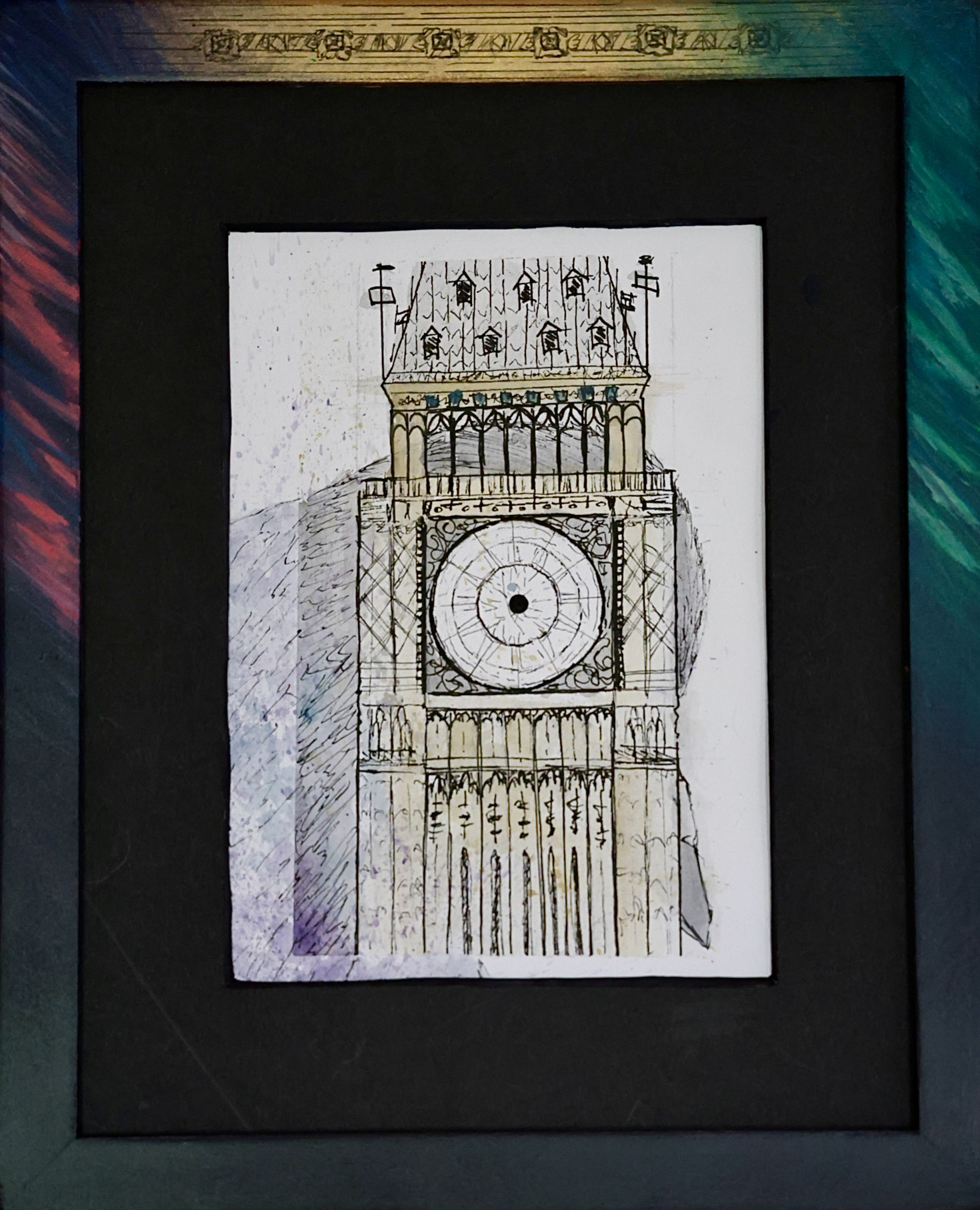 Behind Big Ben, exhibited in "Aviary 5" held by HIVE Artspace July 3rd through August 1st, 2026