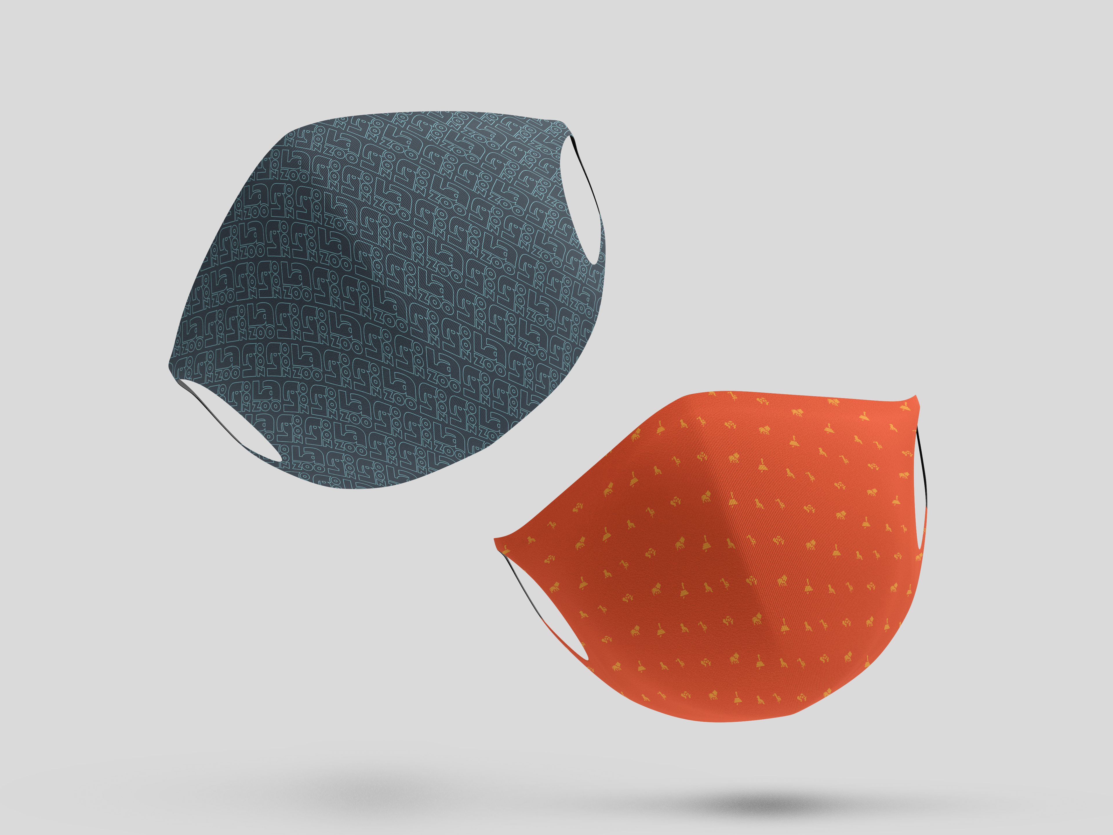Adult masks - LA Zoo logo pattern and animal icons pattern