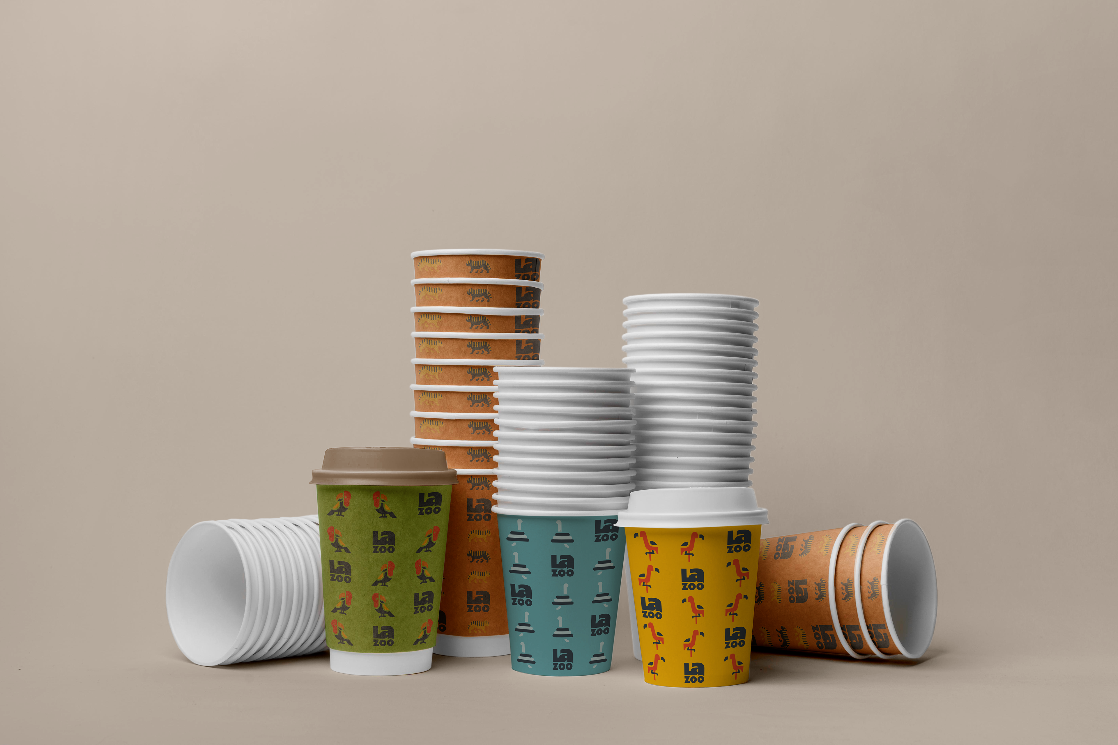 Patterned coffee cups