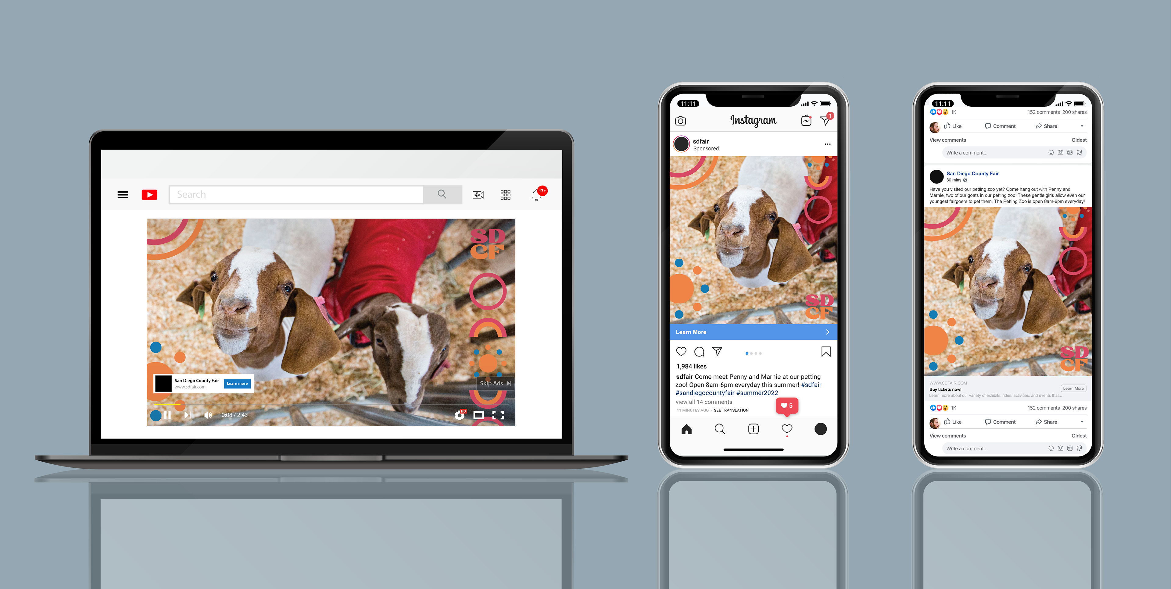 Ad campaign for Youtube, Instagram, and Facebook. Petting Zoo.