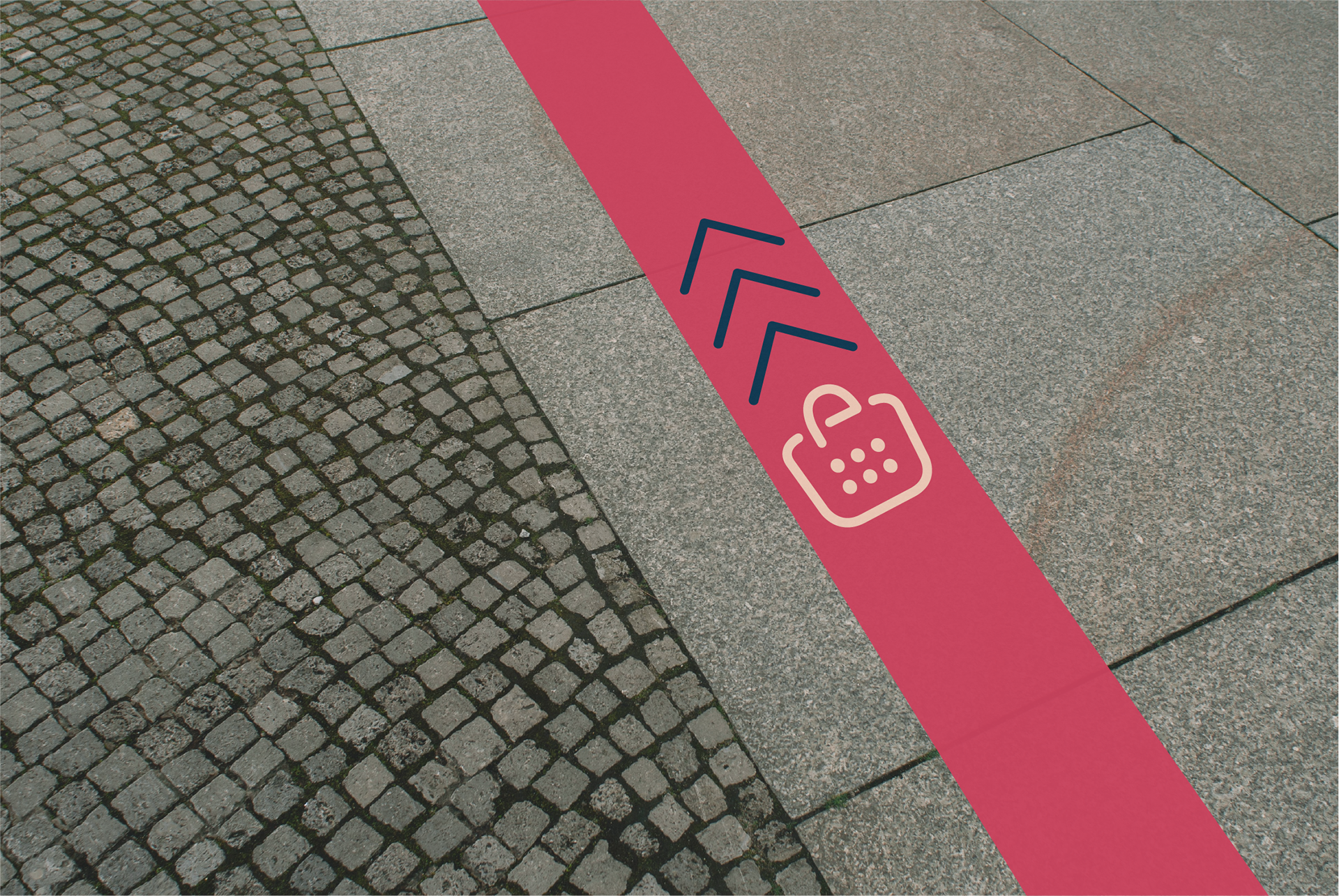 Floor wayfinding graphic mockup