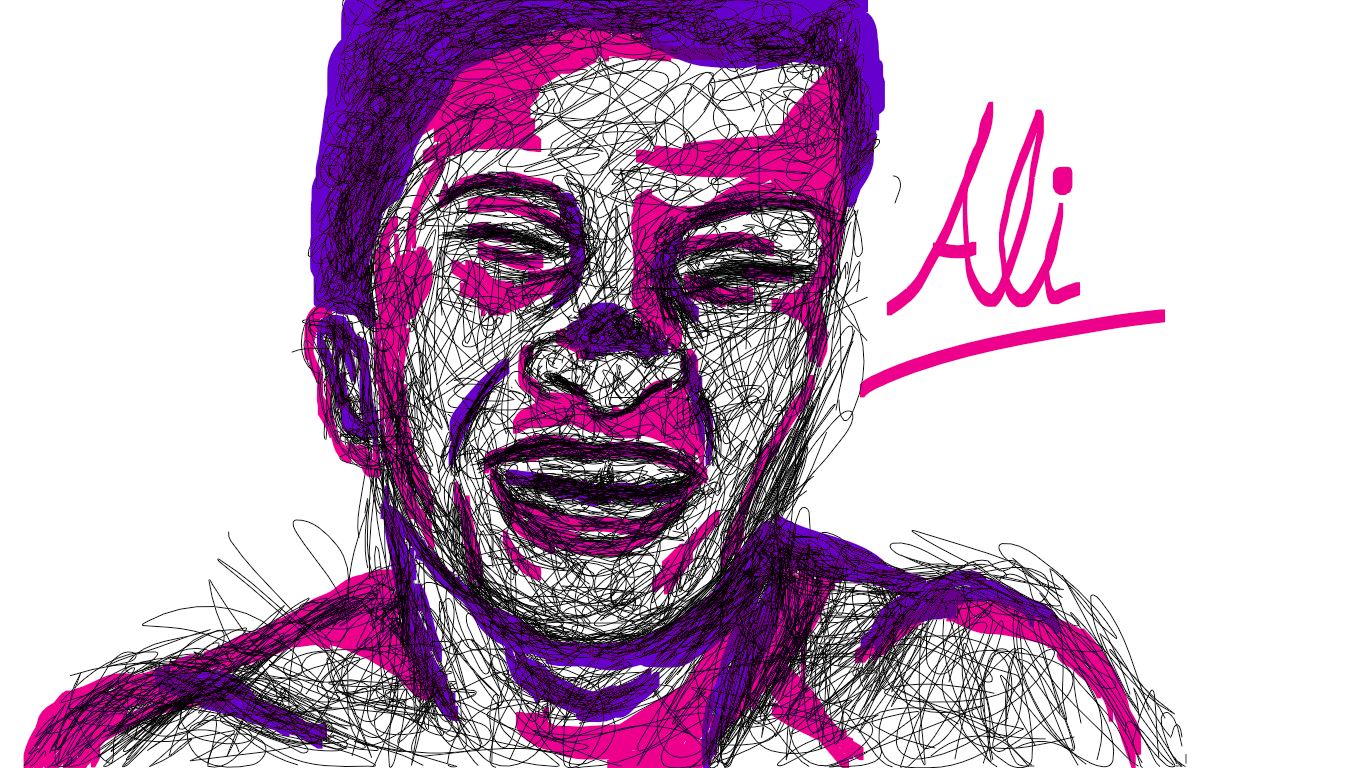 Muhammad Ali Scribble Poster