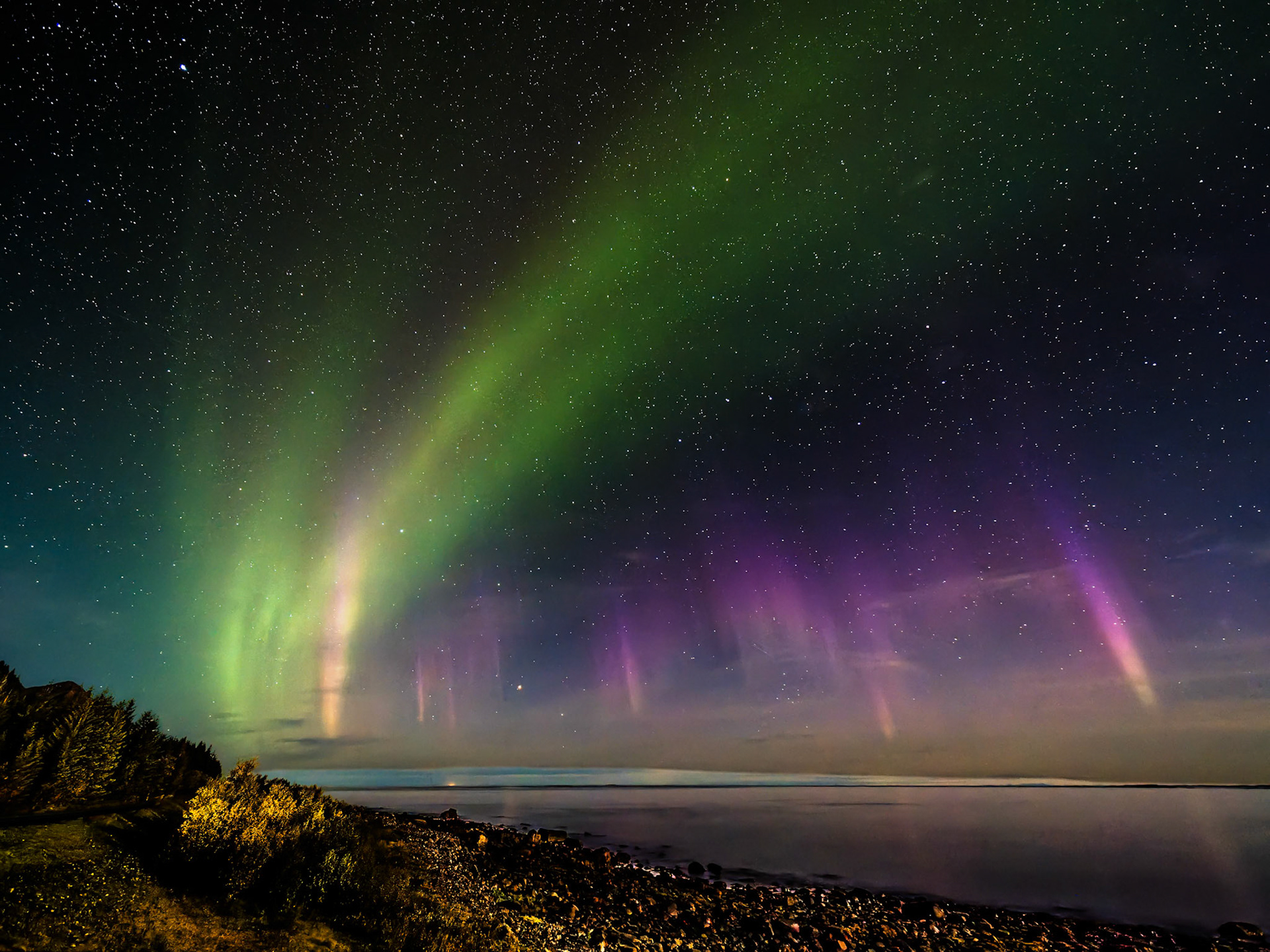 Nordlicht am Ureddeplassen Rastplatz