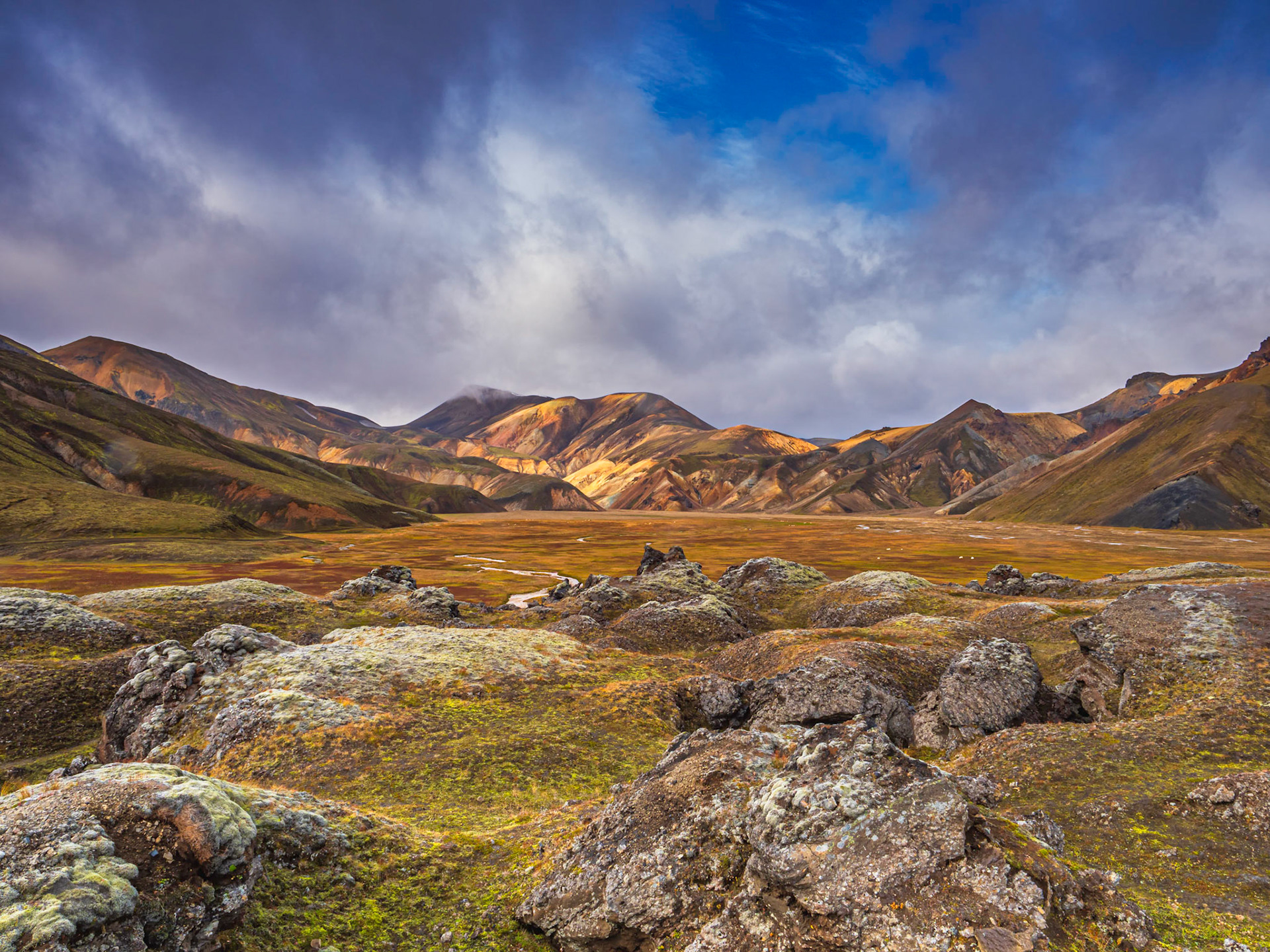 Rhyolith Berge in Landmannalauger