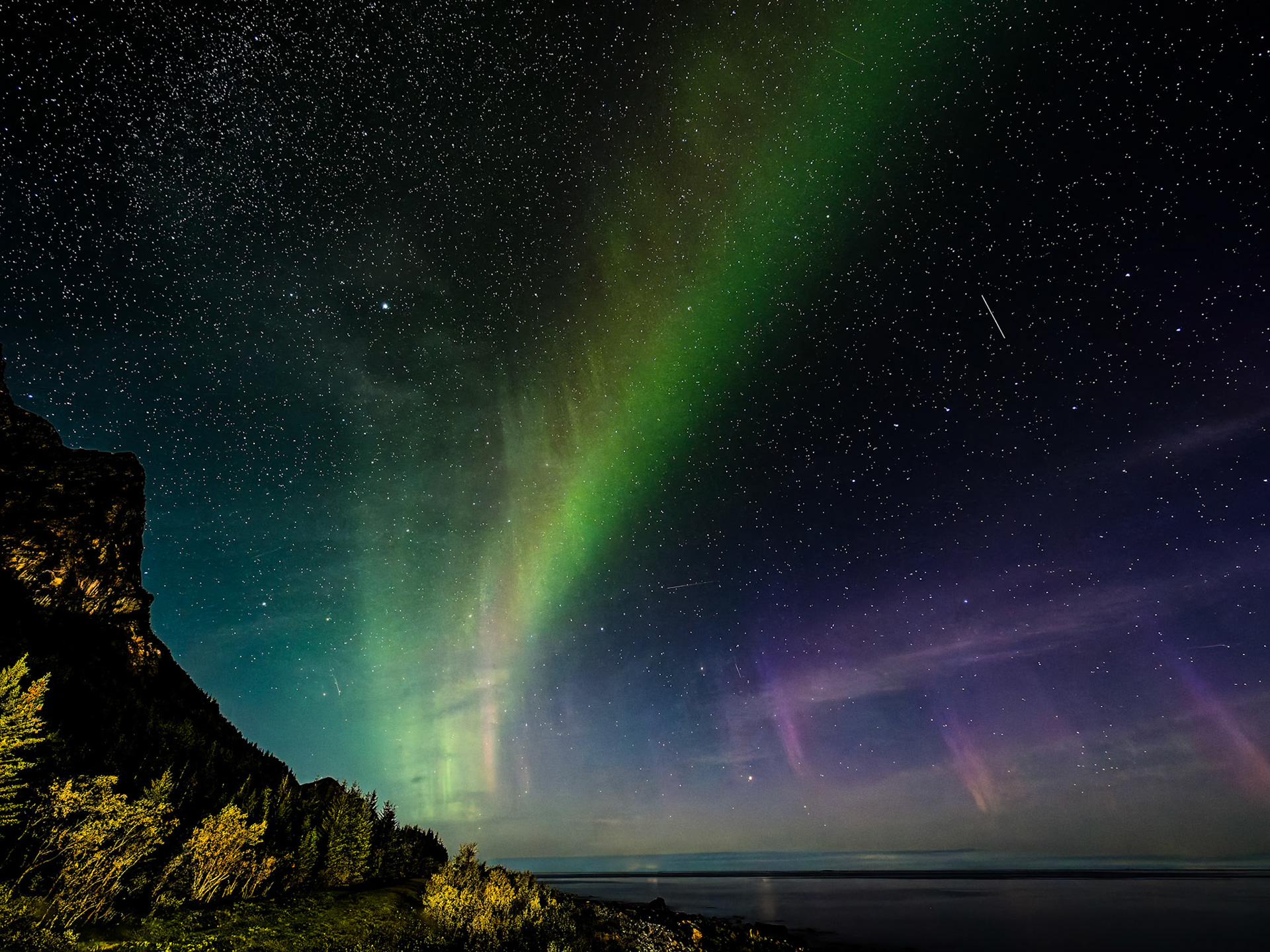 Nordlicht am Ureddeplassen Rastplatz