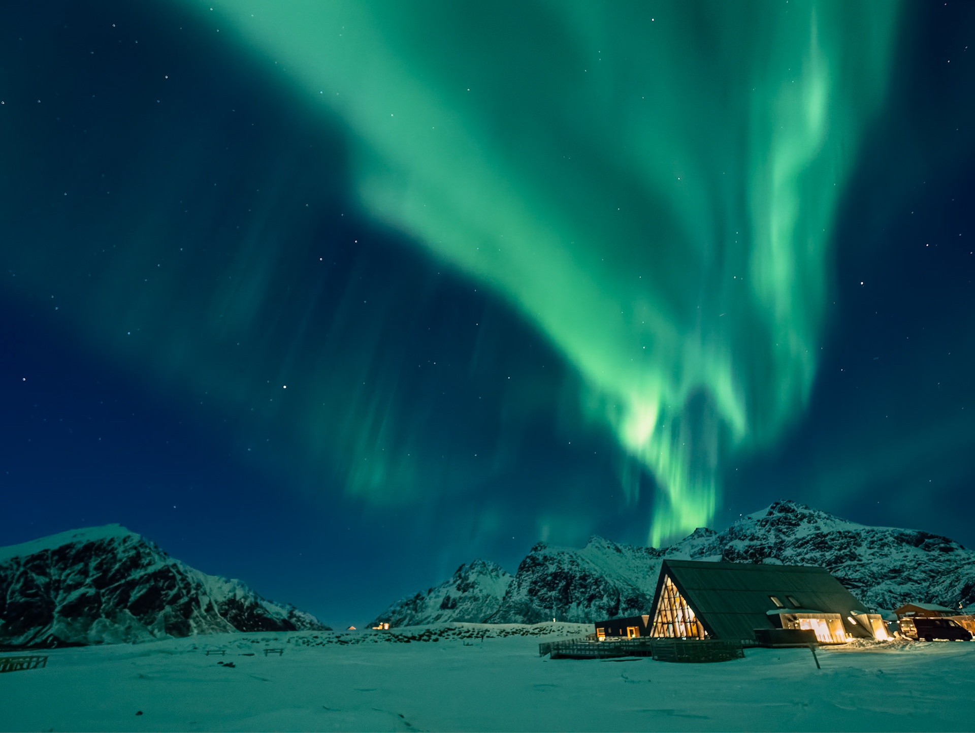 Polarlicht am Skagsanden Beach